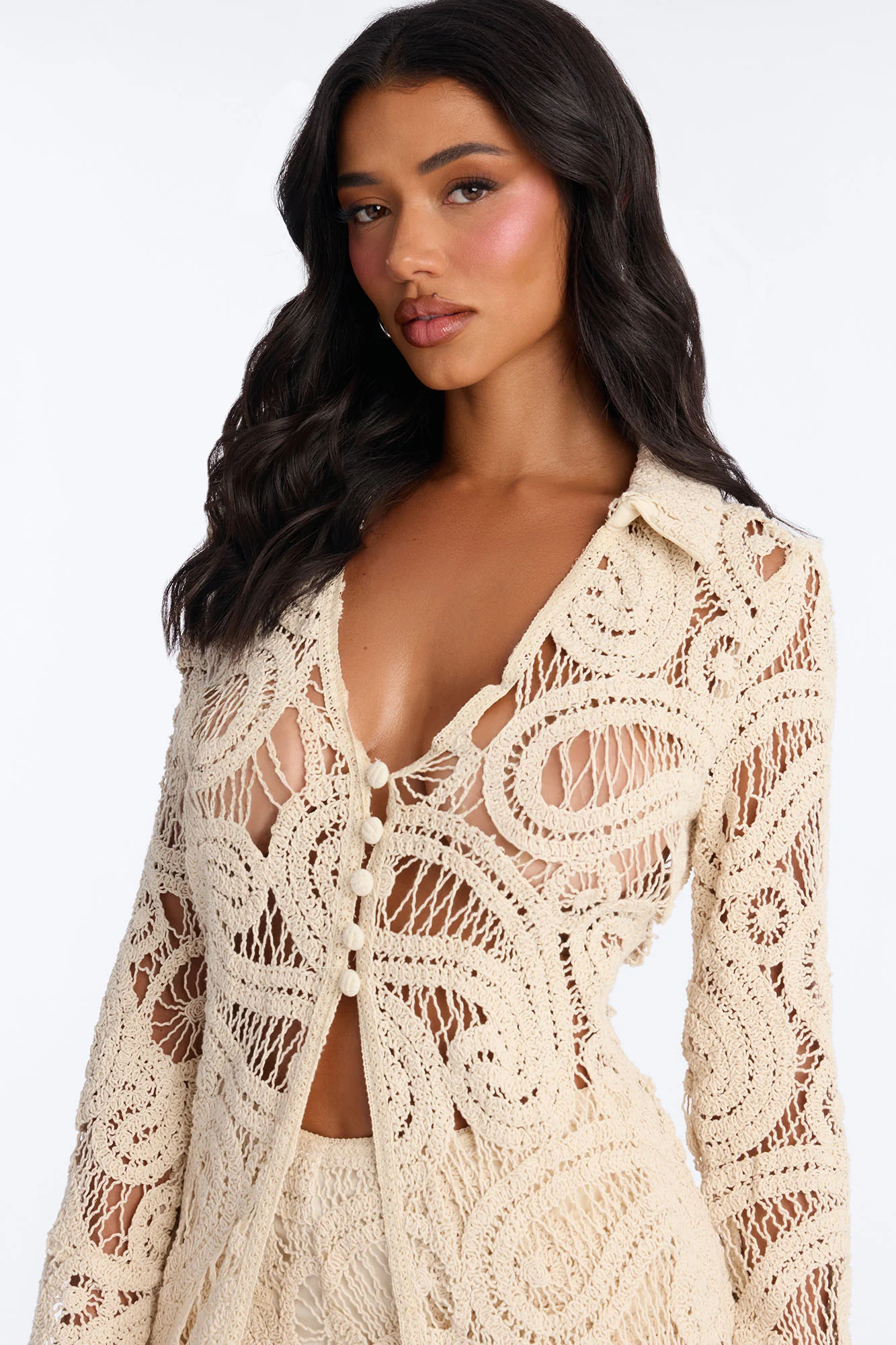 Carly Crochet Short Set - Nude - Image 2