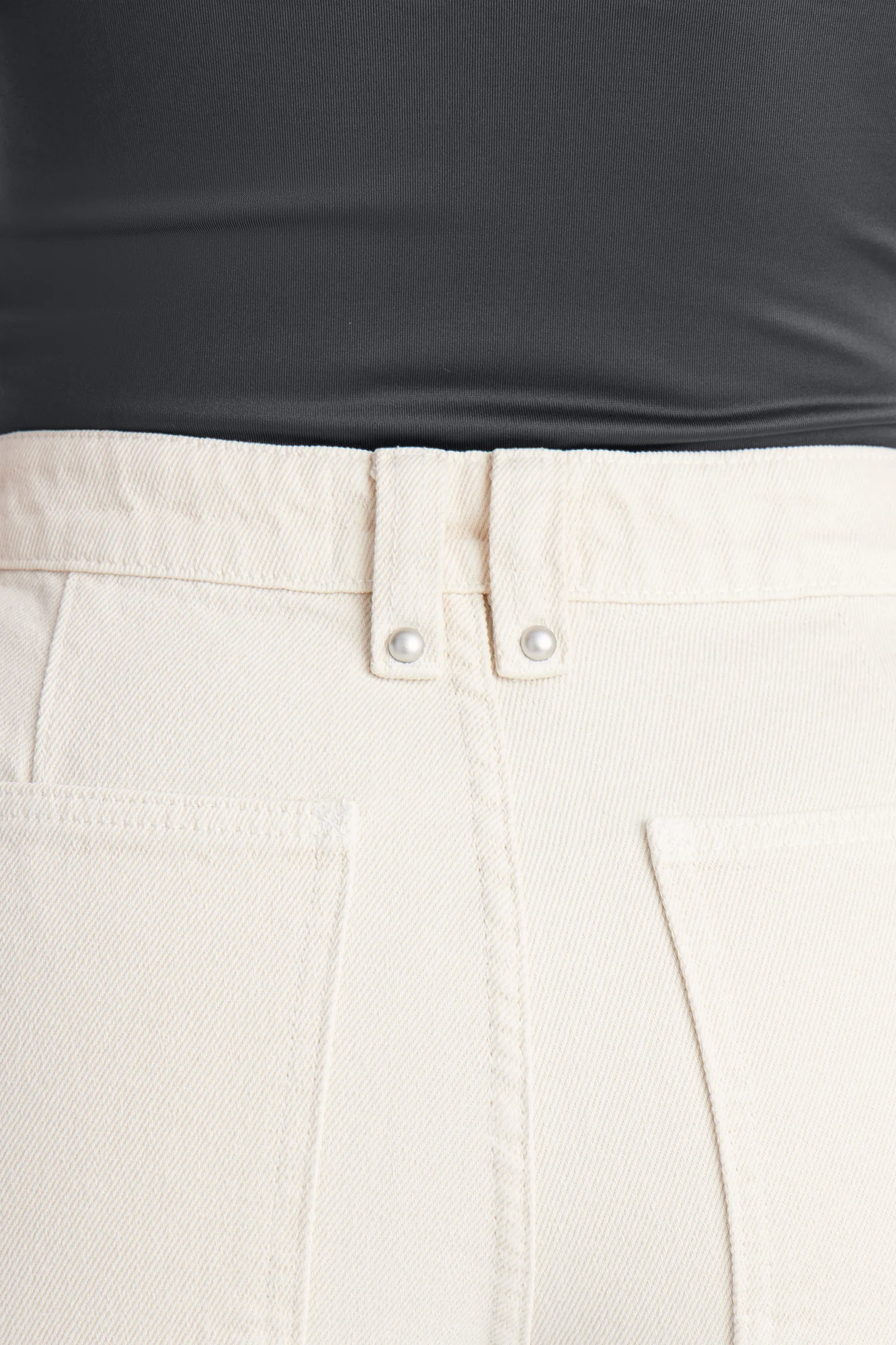 Carolina High Rise Denim Shorts - Cream - Image 3
