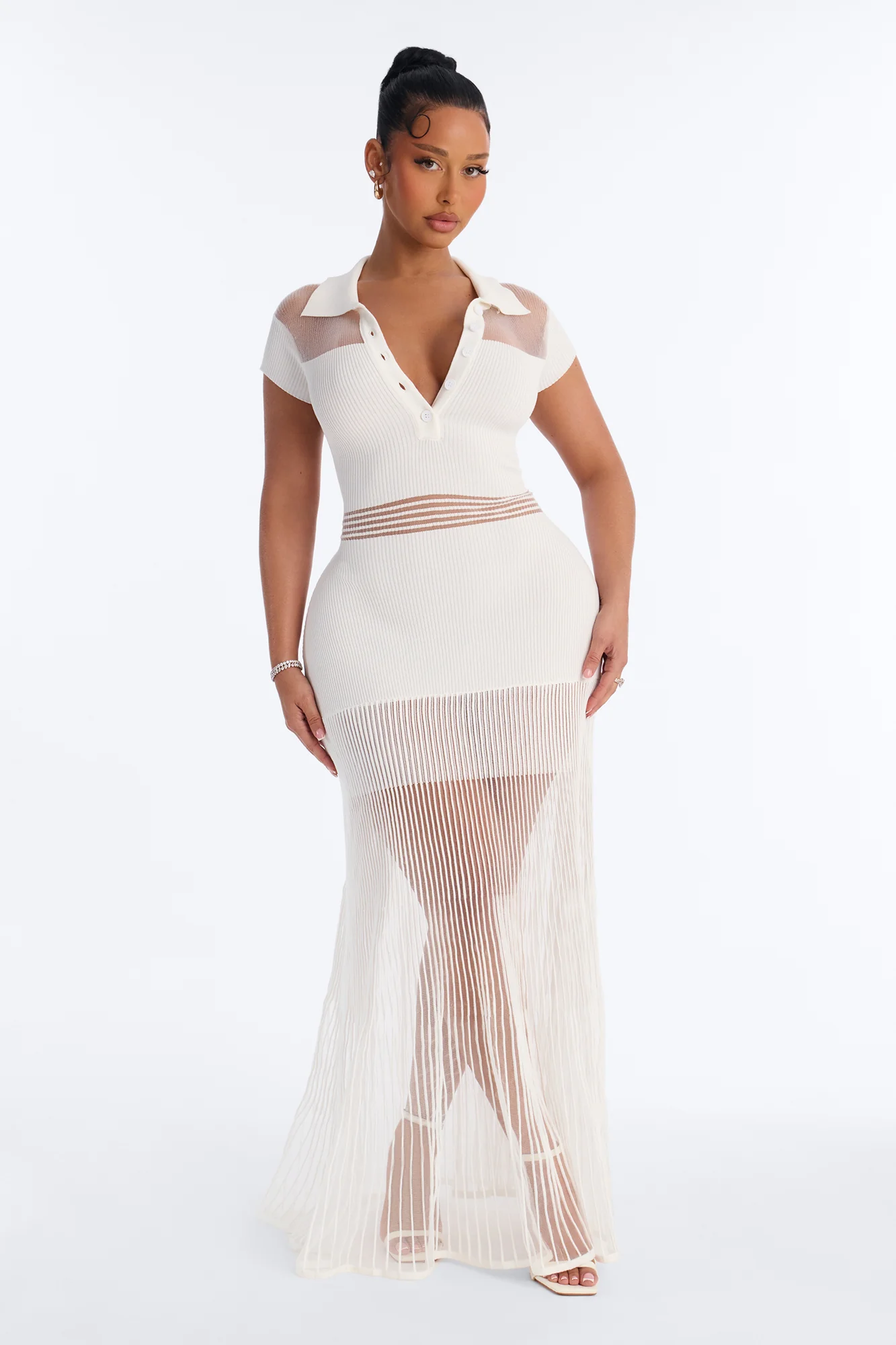 Carolynn Sweater Maxi Dress - White