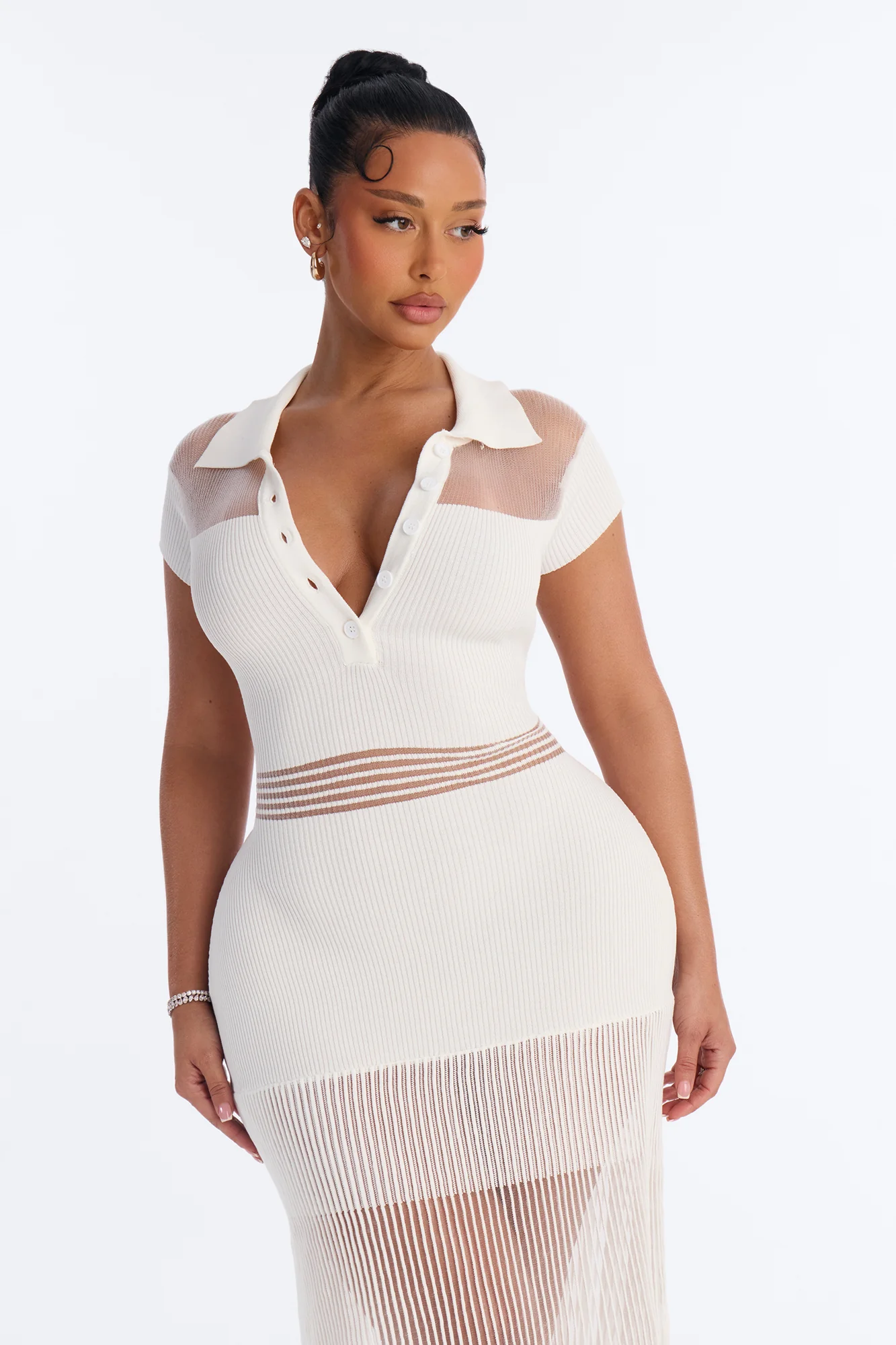 Carolynn Sweater Maxi Dress - White - Image 2
