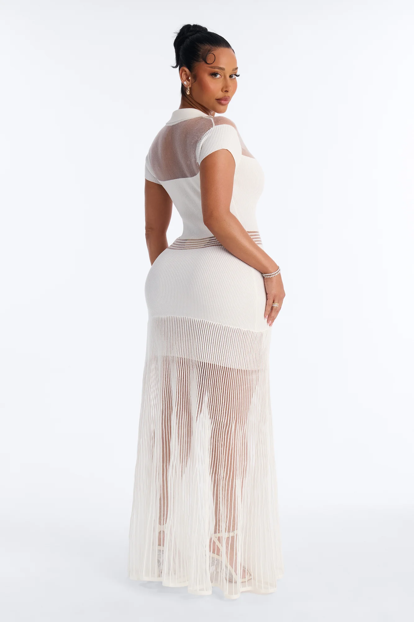 Carolynn Sweater Maxi Dress - White - Image 4