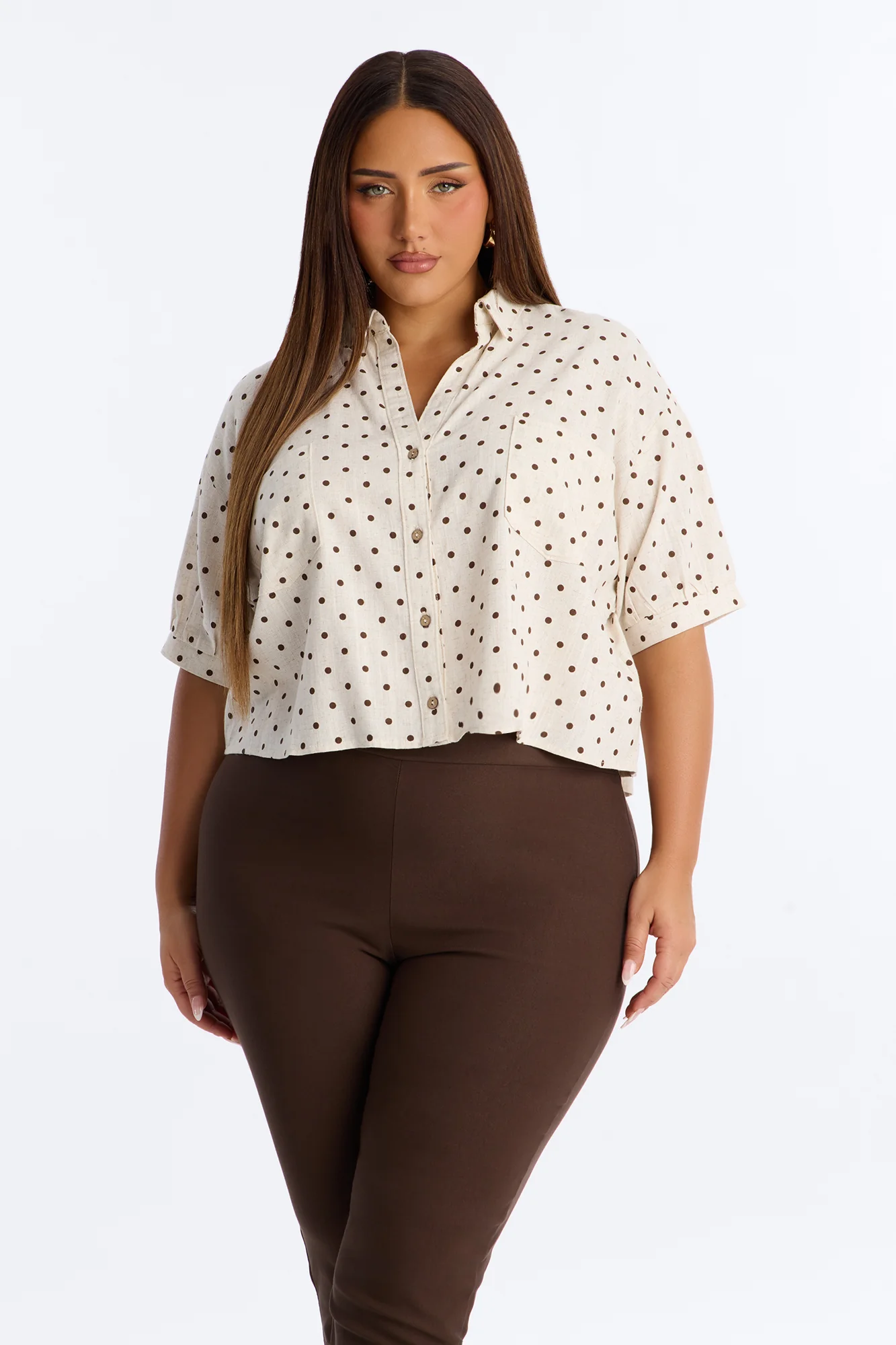 Carrie Polka Dot Linen Shirt - Oatmeal/combo - Image 6