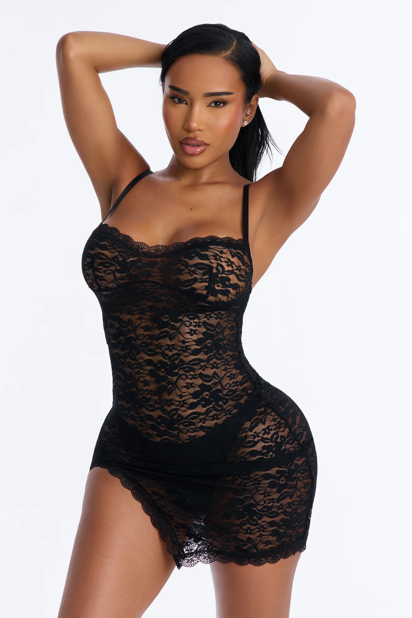 Carry Me Lace Underwire Babydoll - Black