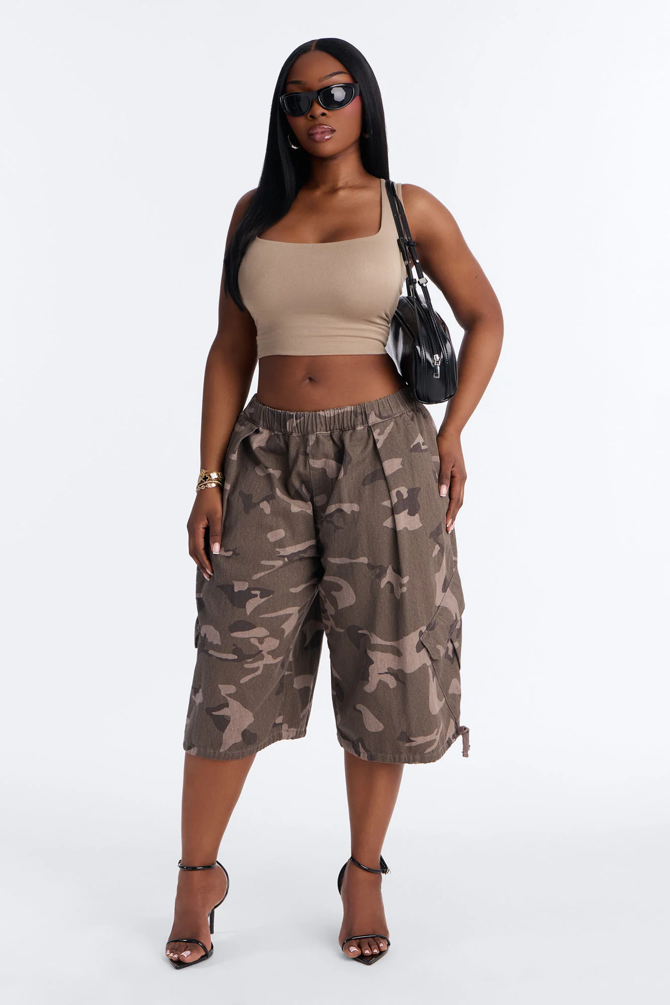 Carter Twill Cargo Bubble Hem Bermuda Short - Camouflage - Image 5