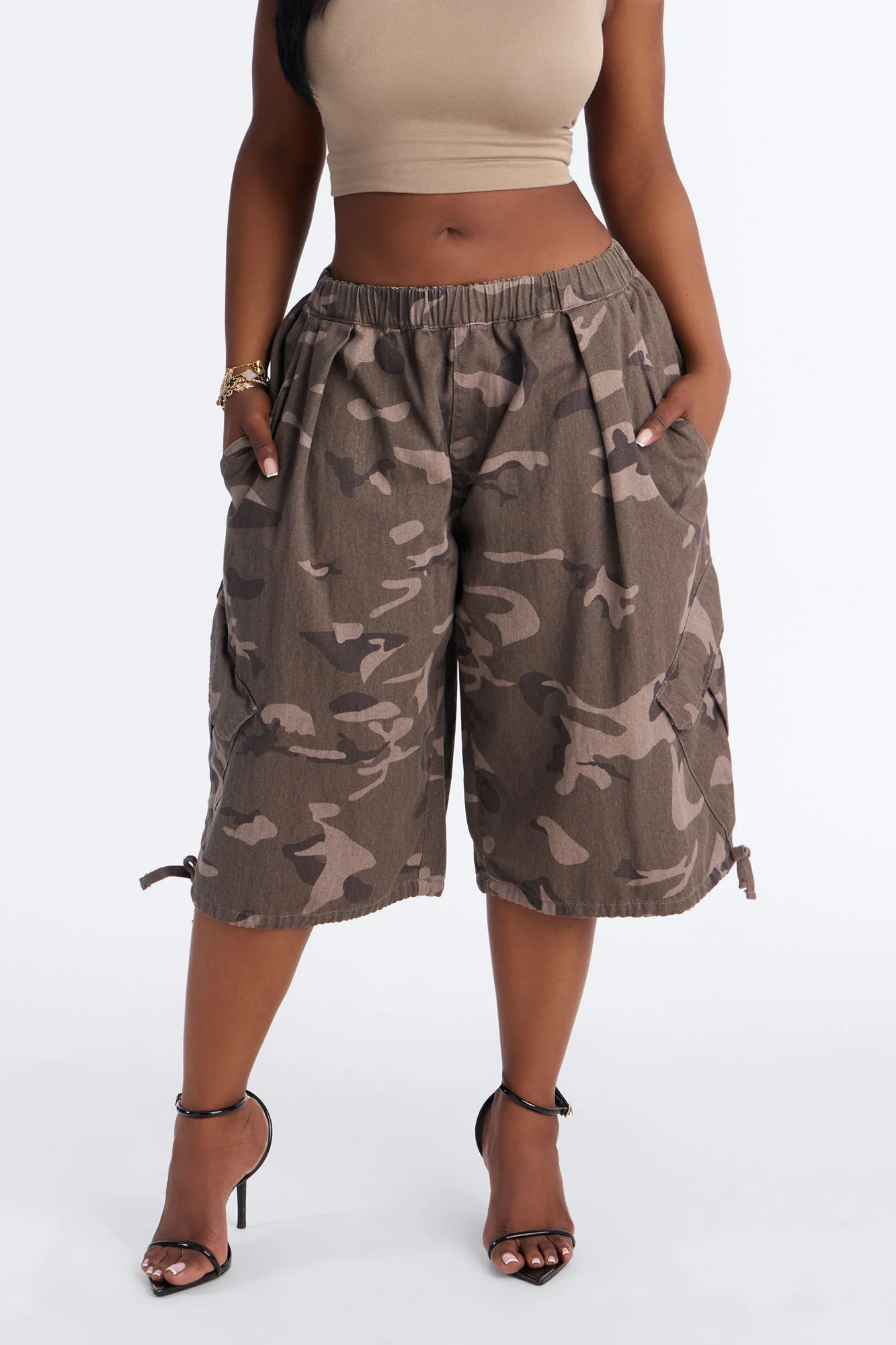 Carter Twill Cargo Bubble Hem Bermuda Short - Camouflage - Image 6
