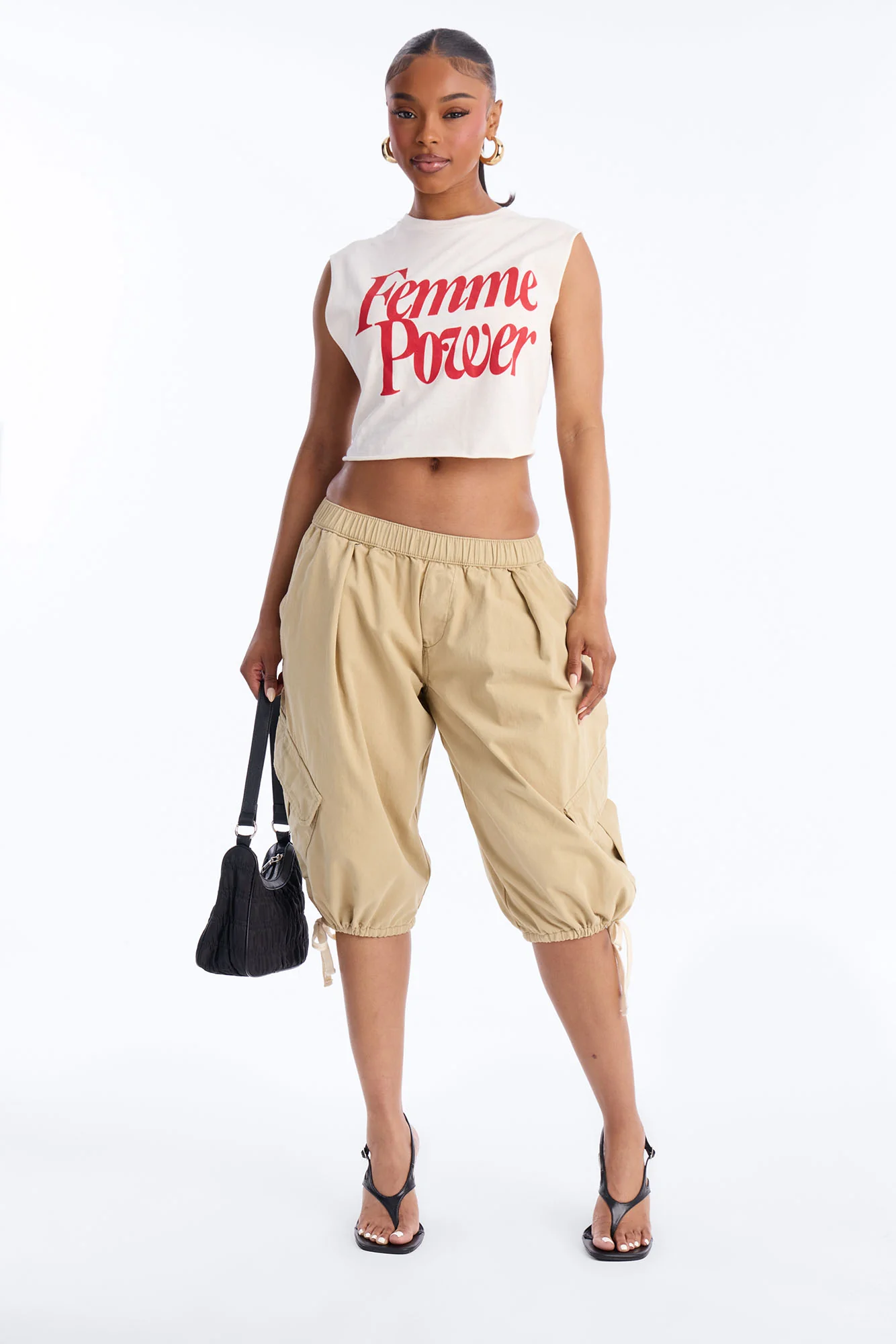 Carter Twill Cargo Bubble Hem Bermuda Short - Khaki