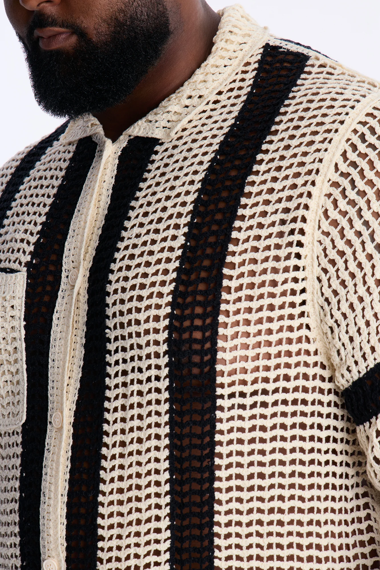 Casa Del Sol Crochet Button Up Shirt - Cream - Image 7