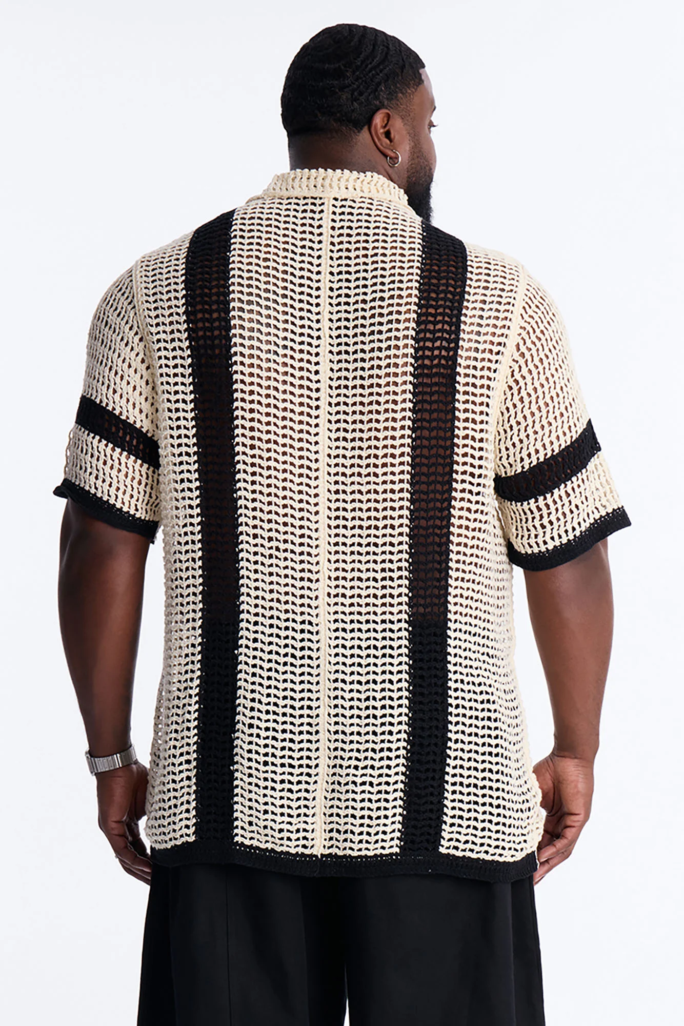 Casa Del Sol Crochet Button Up Shirt - Cream - Image 8