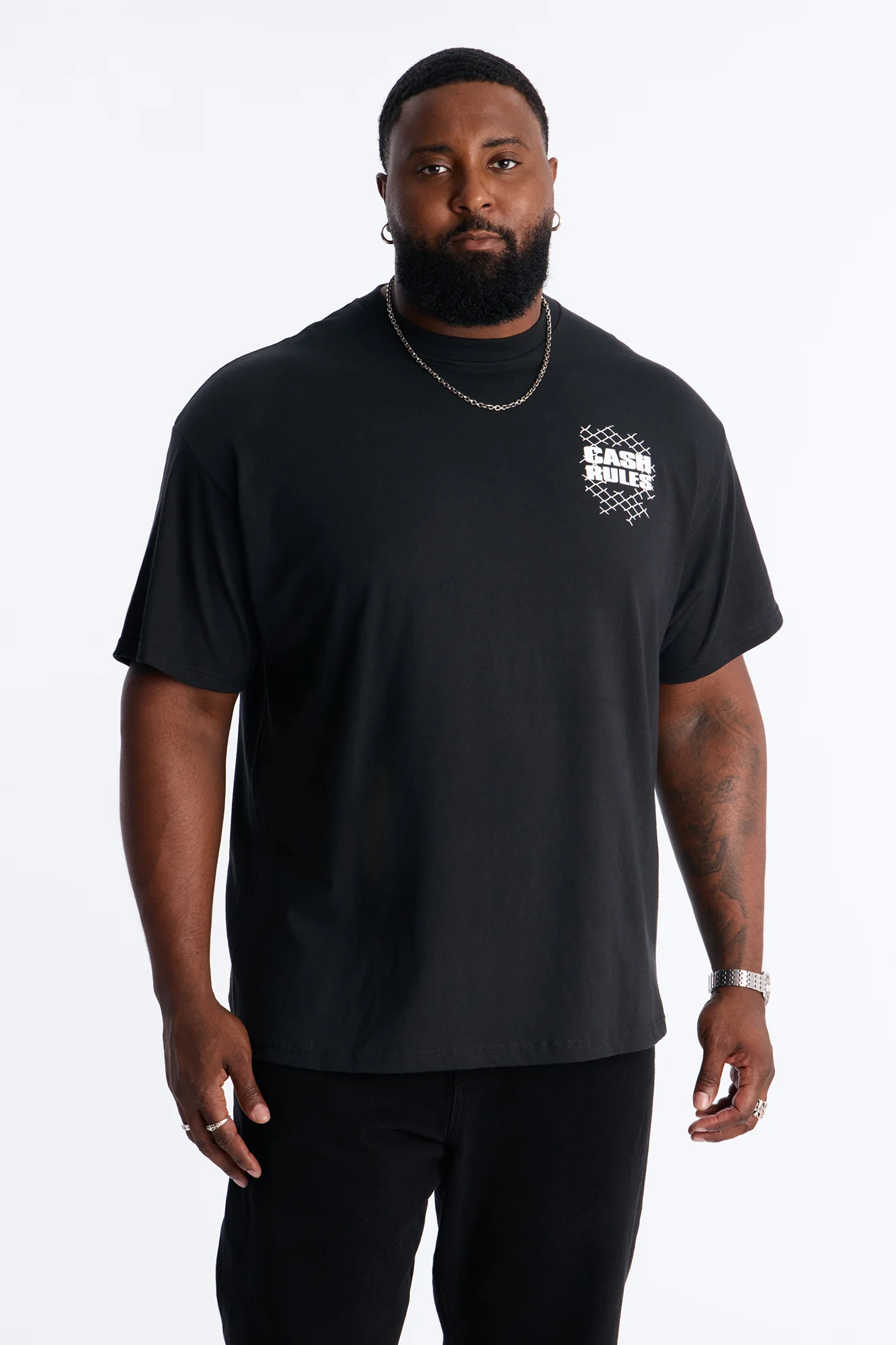 Cash Rules Oversized Short Sleeve Tee - Black - Image 4