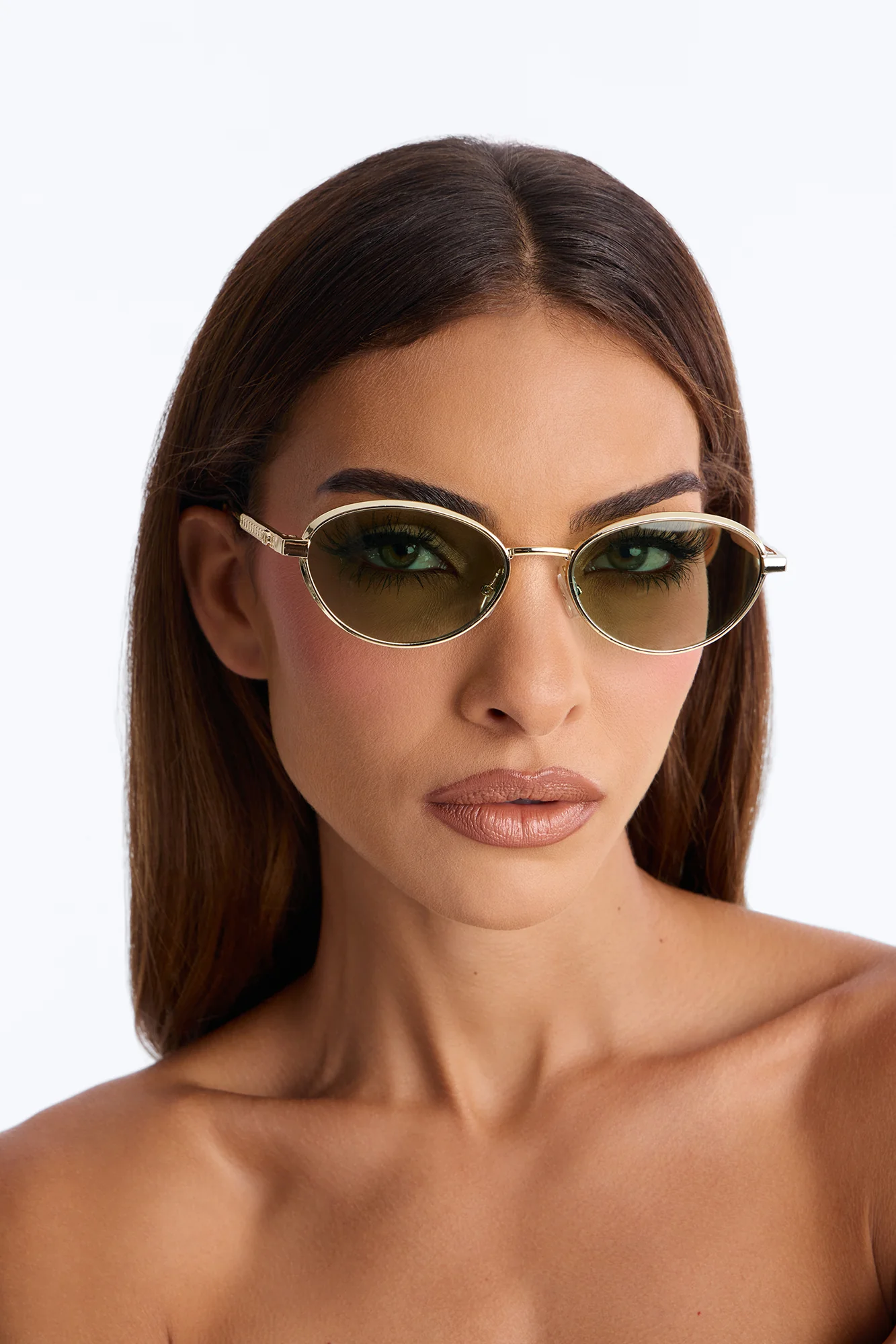 Cassidy Cat Eye Sunglasses - Gold/Green