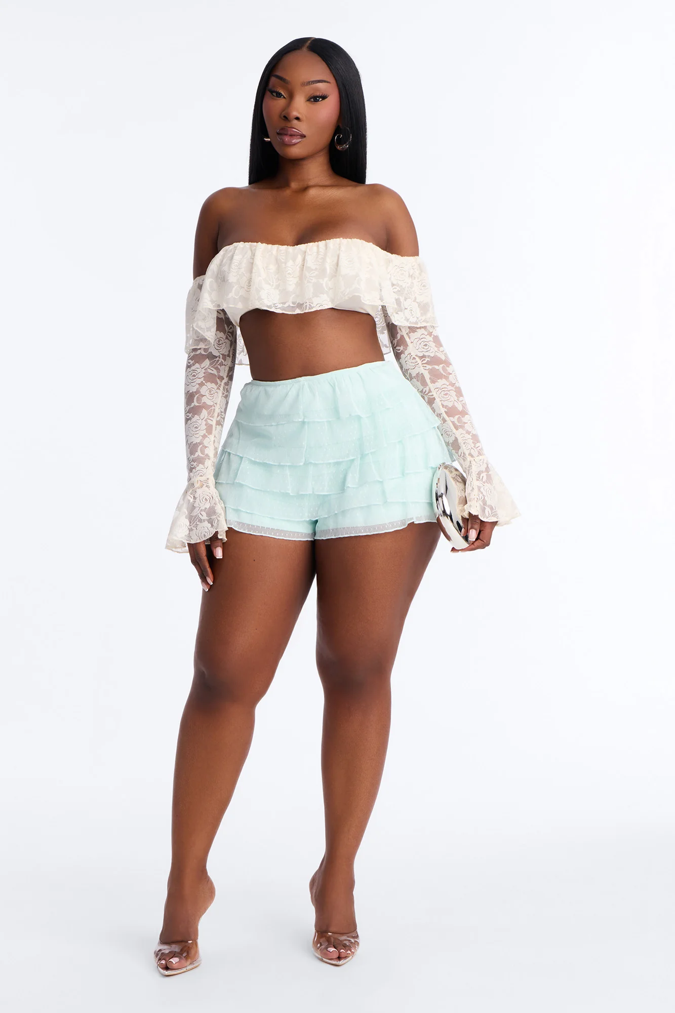 Cast Your Spell Ruffle Bloomer Short - Light Blue - Image 5