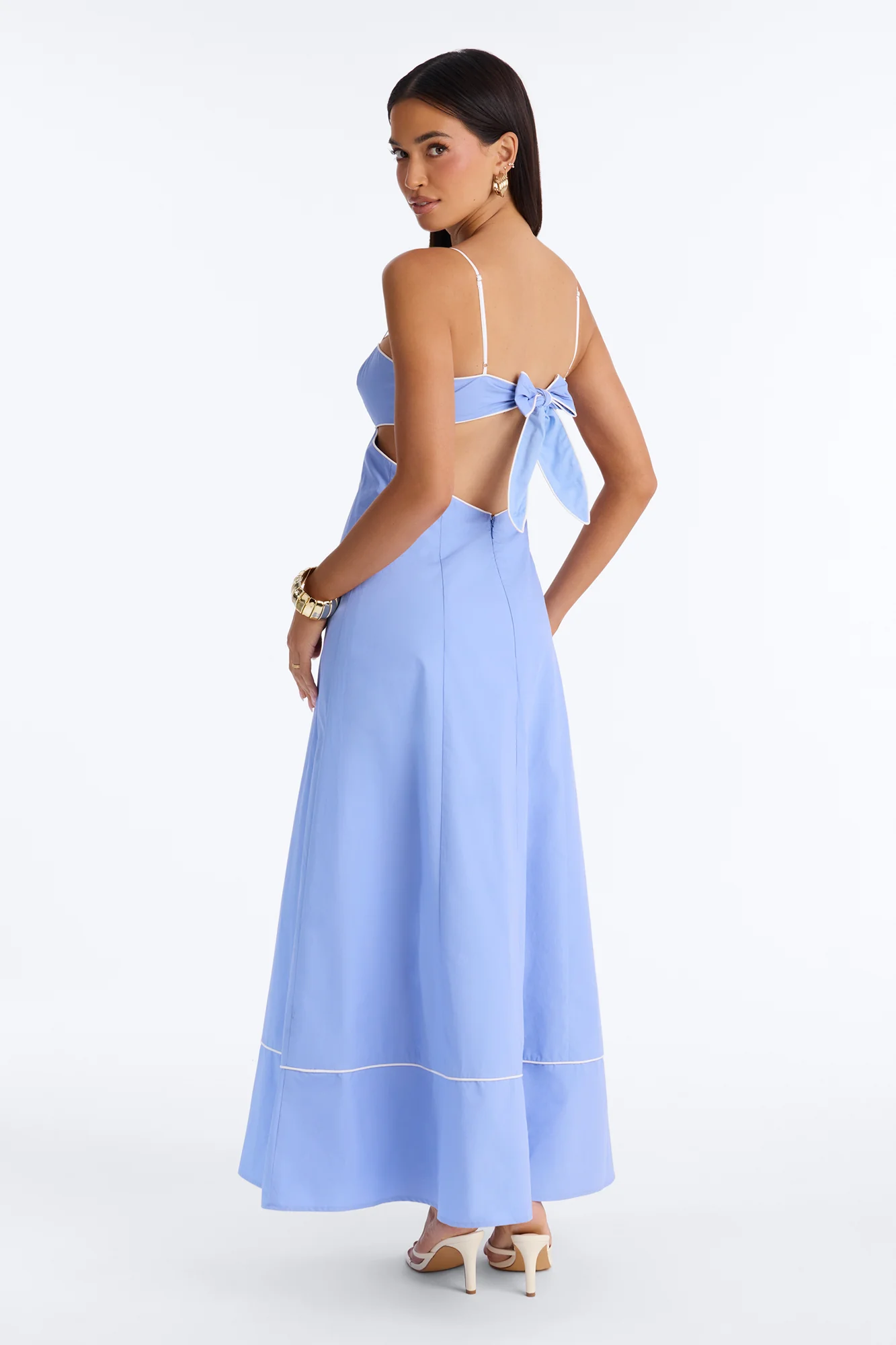 Casual Crush Poplin Maxi Dress - Light Blue - Image 3
