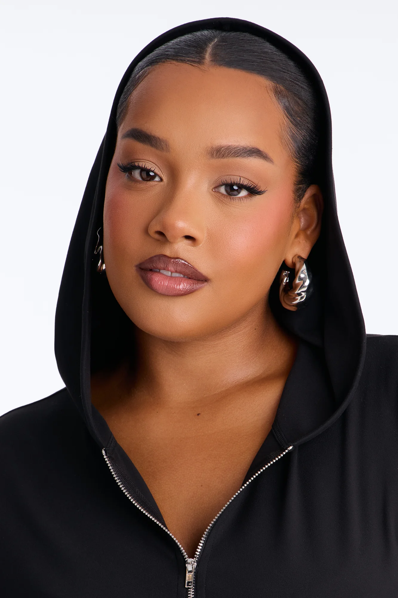 Casual Vibe Zip Up Hoodie Pant Set - Black - Image 7