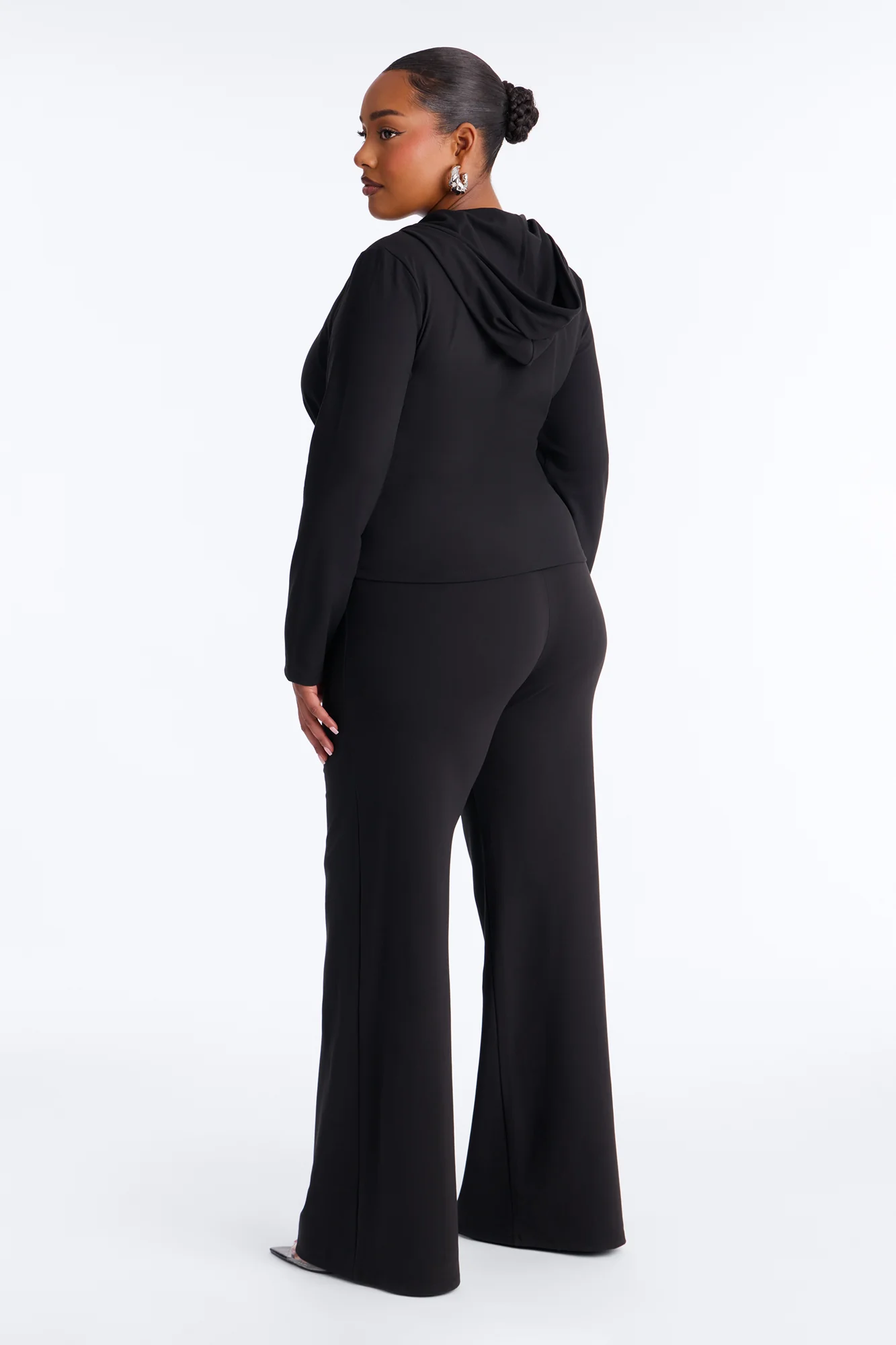 Casual Vibe Zip Up Hoodie Pant Set - Black - Image 8