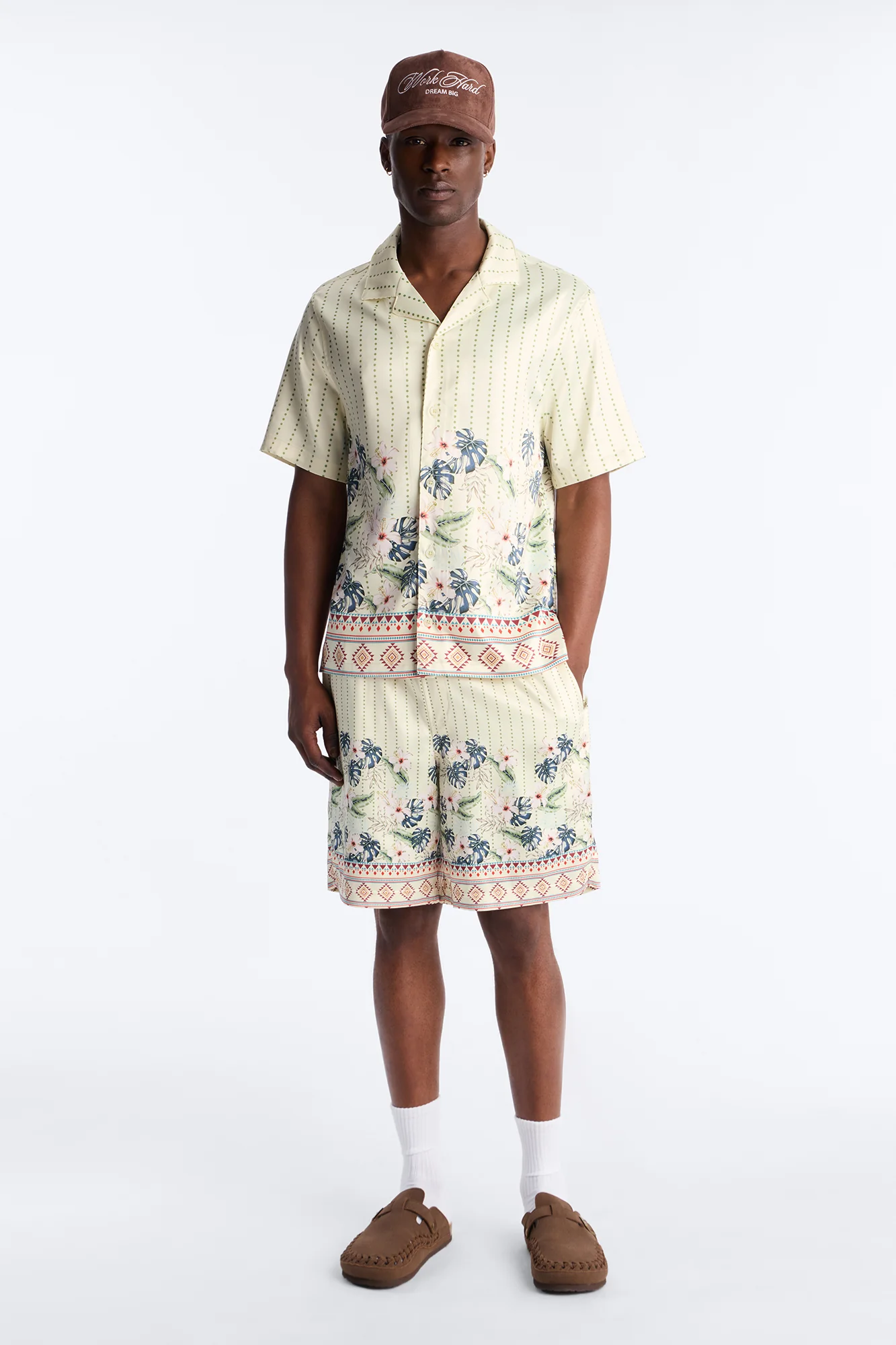 Catalina Island Cuban Collar Button Up Shirt - Yellow - Image 2