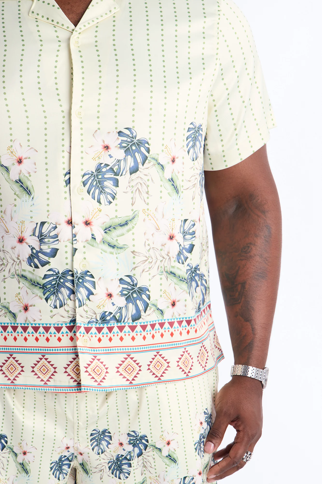 Catalina Island Cuban Collar Button Up Shirt - Yellow - Image 8