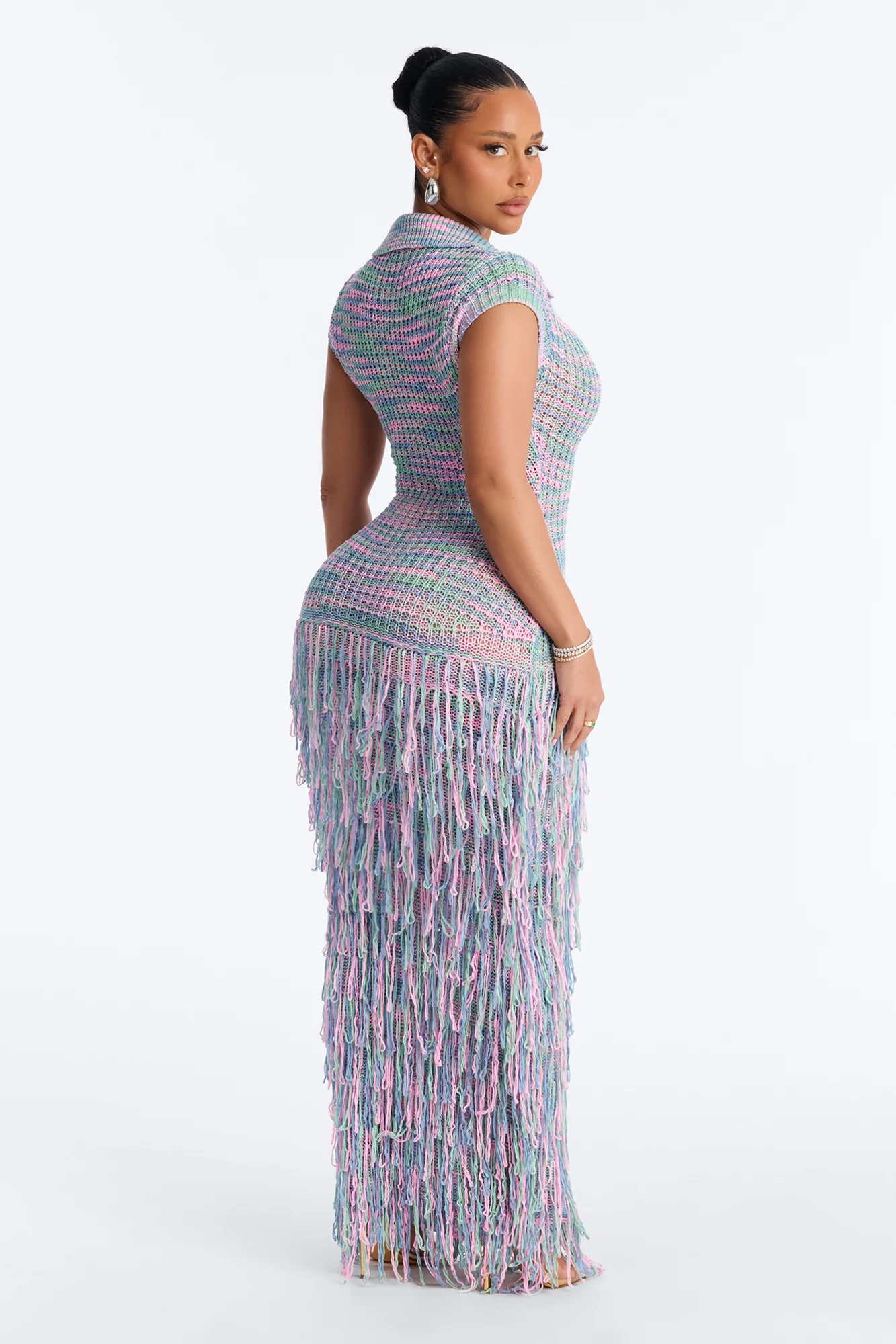 Catalina Marled Crochet Maxi Dress - Sage/combo - Image 4