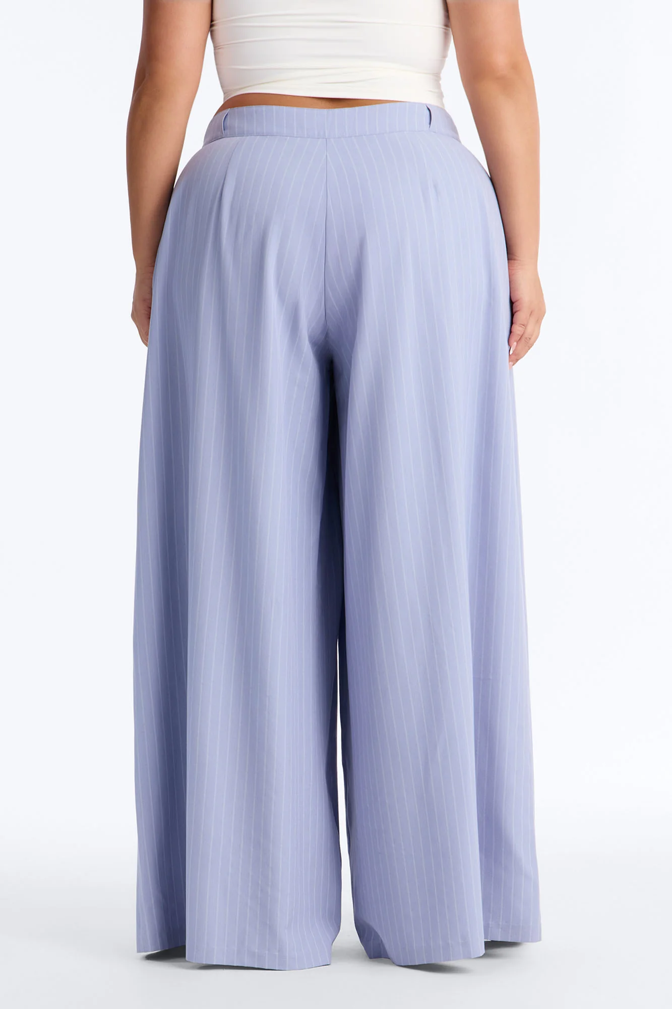 Catch A Break Pinstripe Wide Leg Pant 33″ - Blue/combo - Image 6