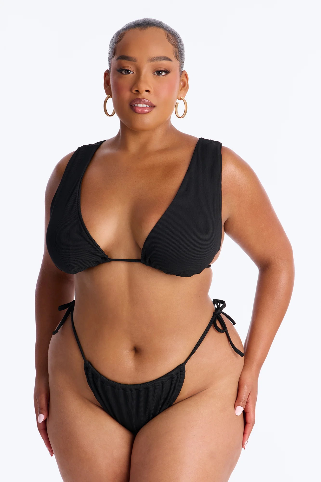 Caterina 2 Piece Halter Bikini Set - Black - Image 5