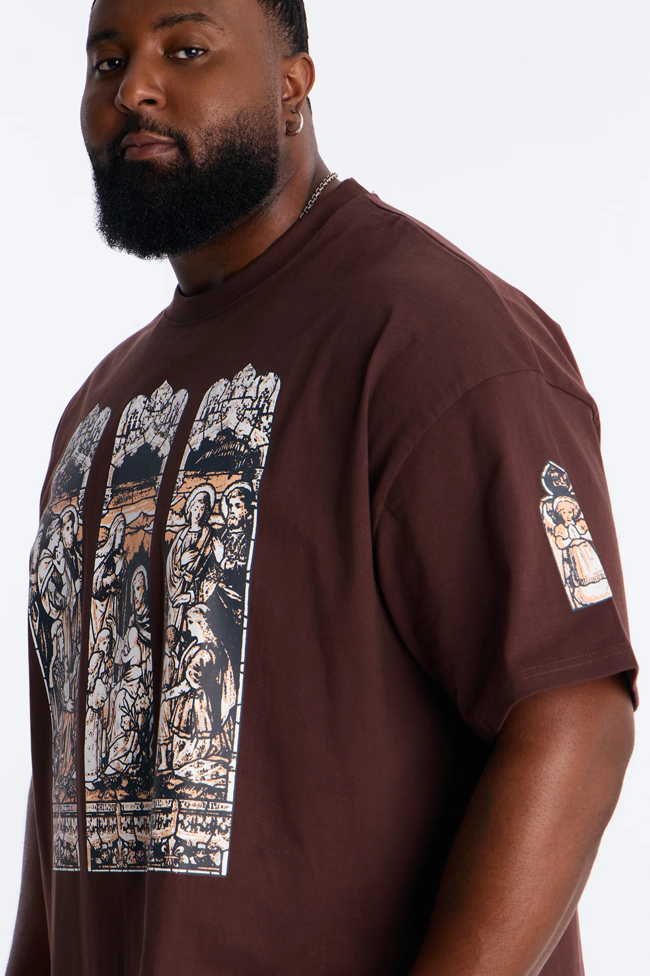 Cathedral Art Oversized Short Sleeve Tee - Brown - Image 7