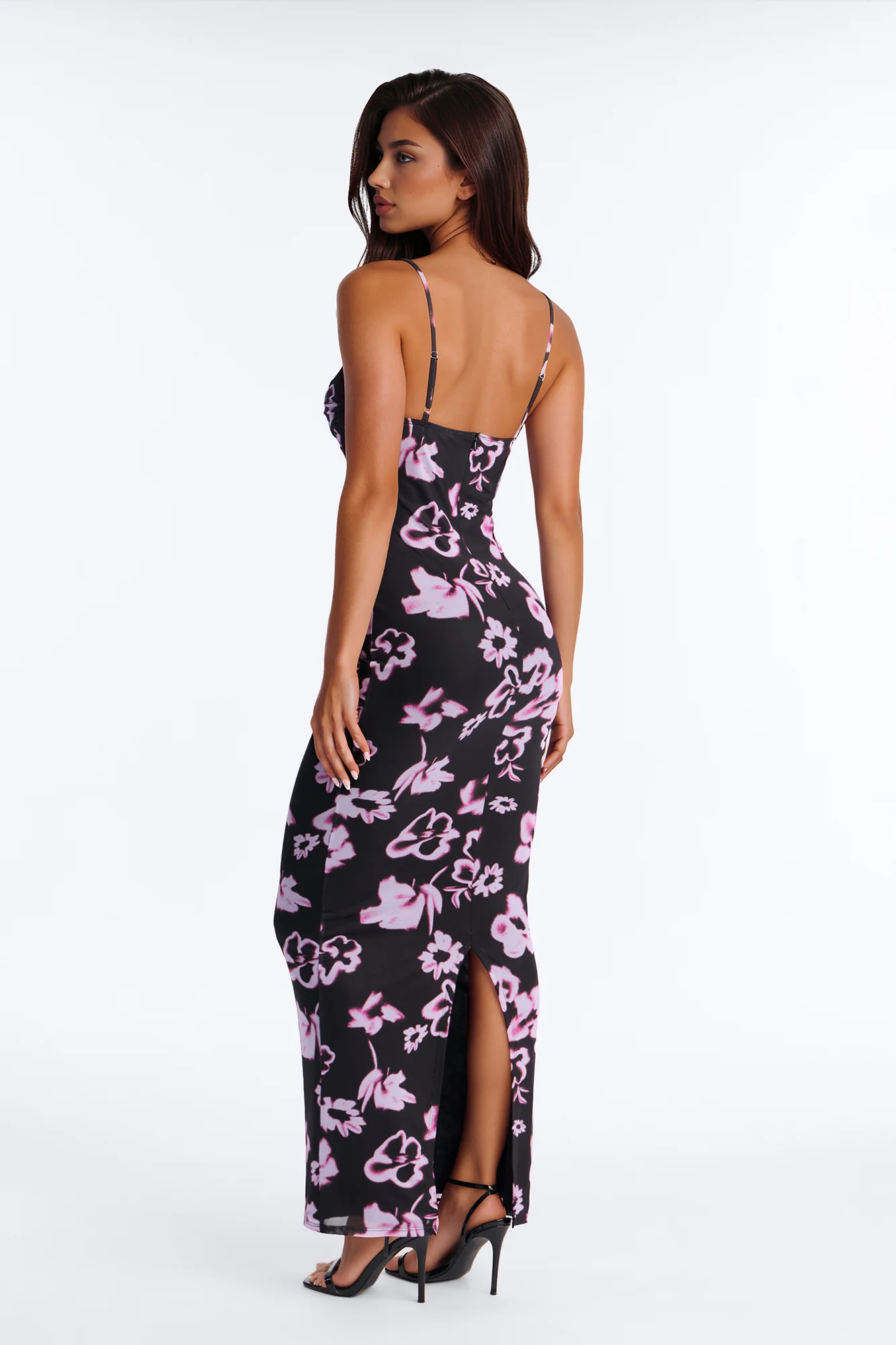 Catherine Floral Mesh Maxi Dress - Black/combo - Image 3