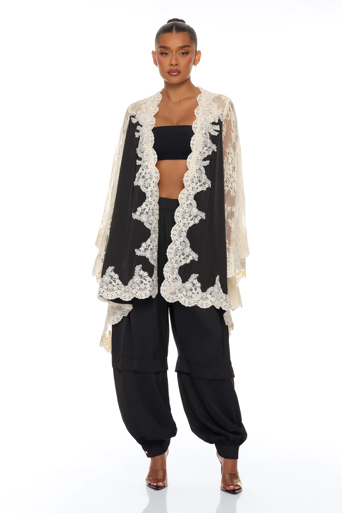 Cathryn Satin Balloon Pant - Black