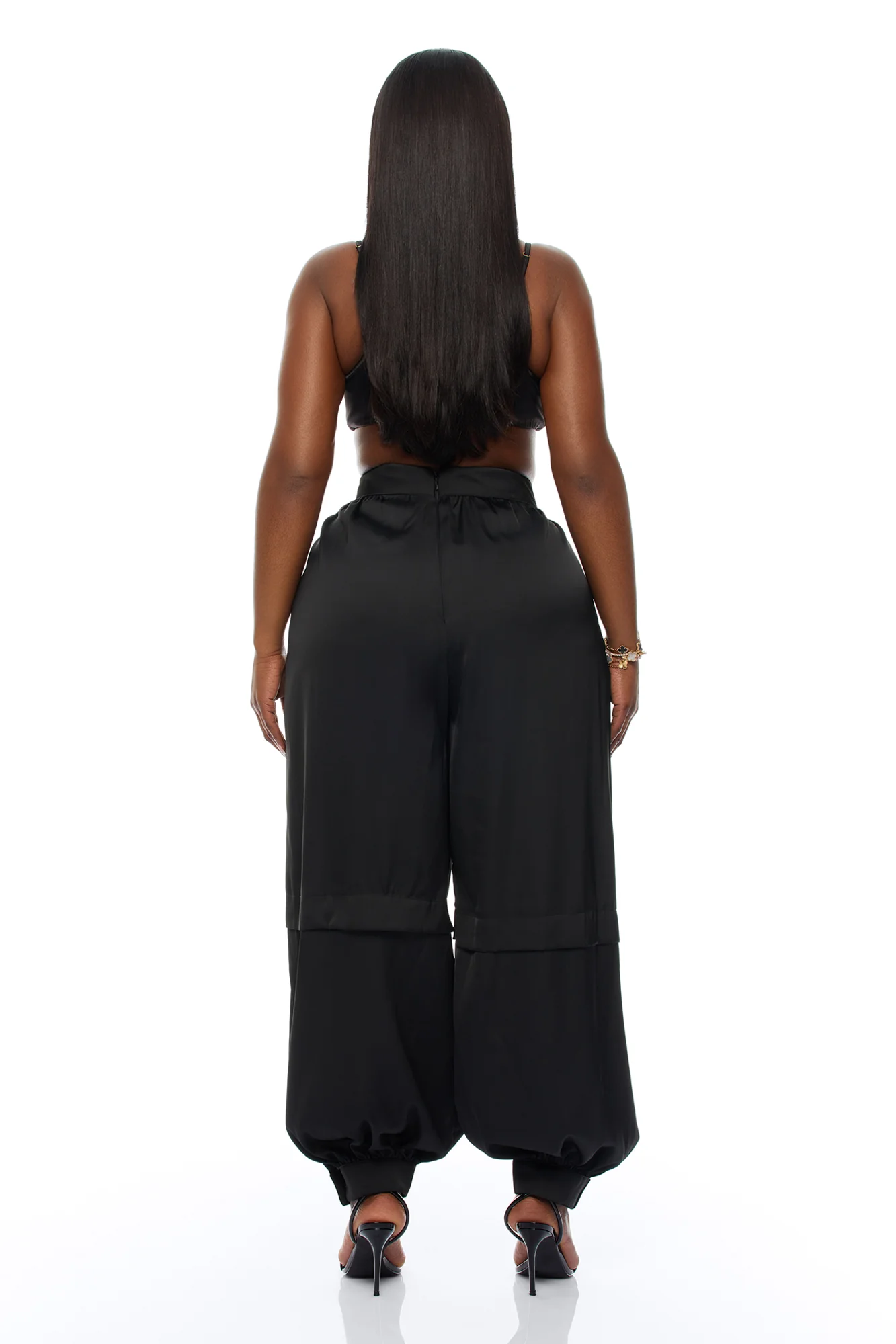Cathryn Satin Balloon Pant - Black - Image 8