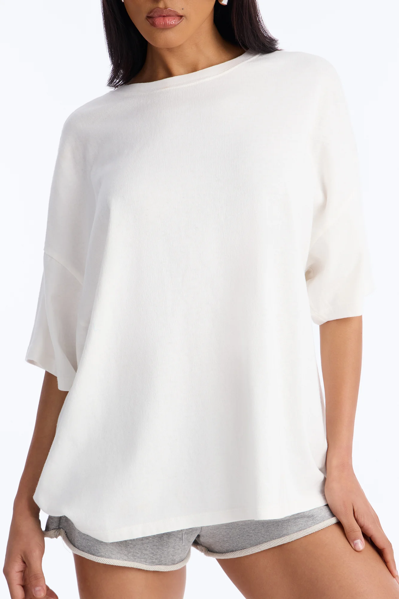 Cayden Washed Oversized Short Sleeve T-Shirt - Off White - Image 3