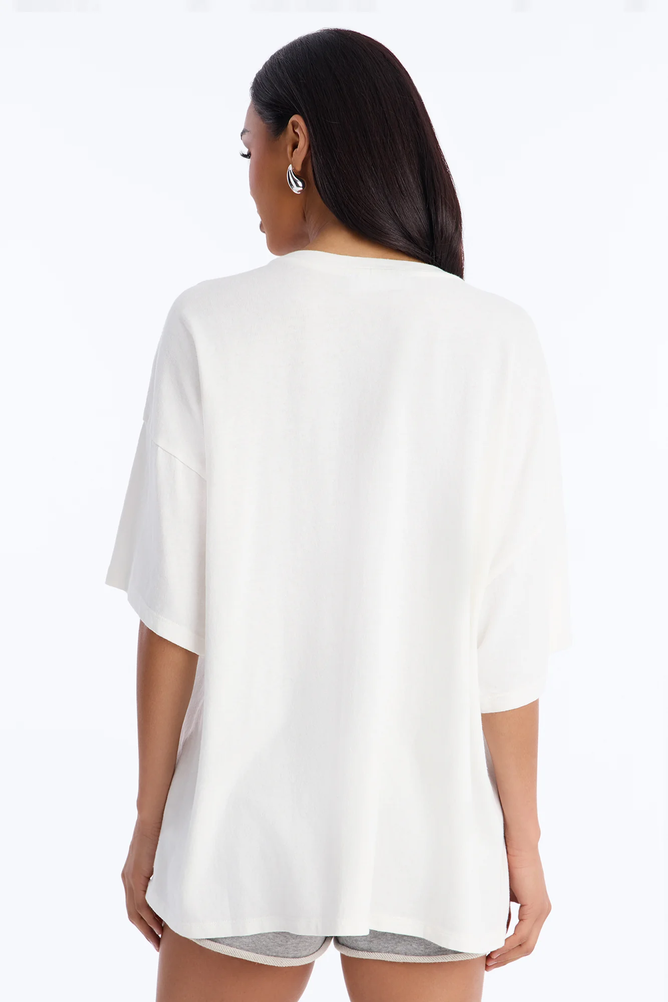 Cayden Washed Oversized Short Sleeve T-Shirt - Off White - Image 4