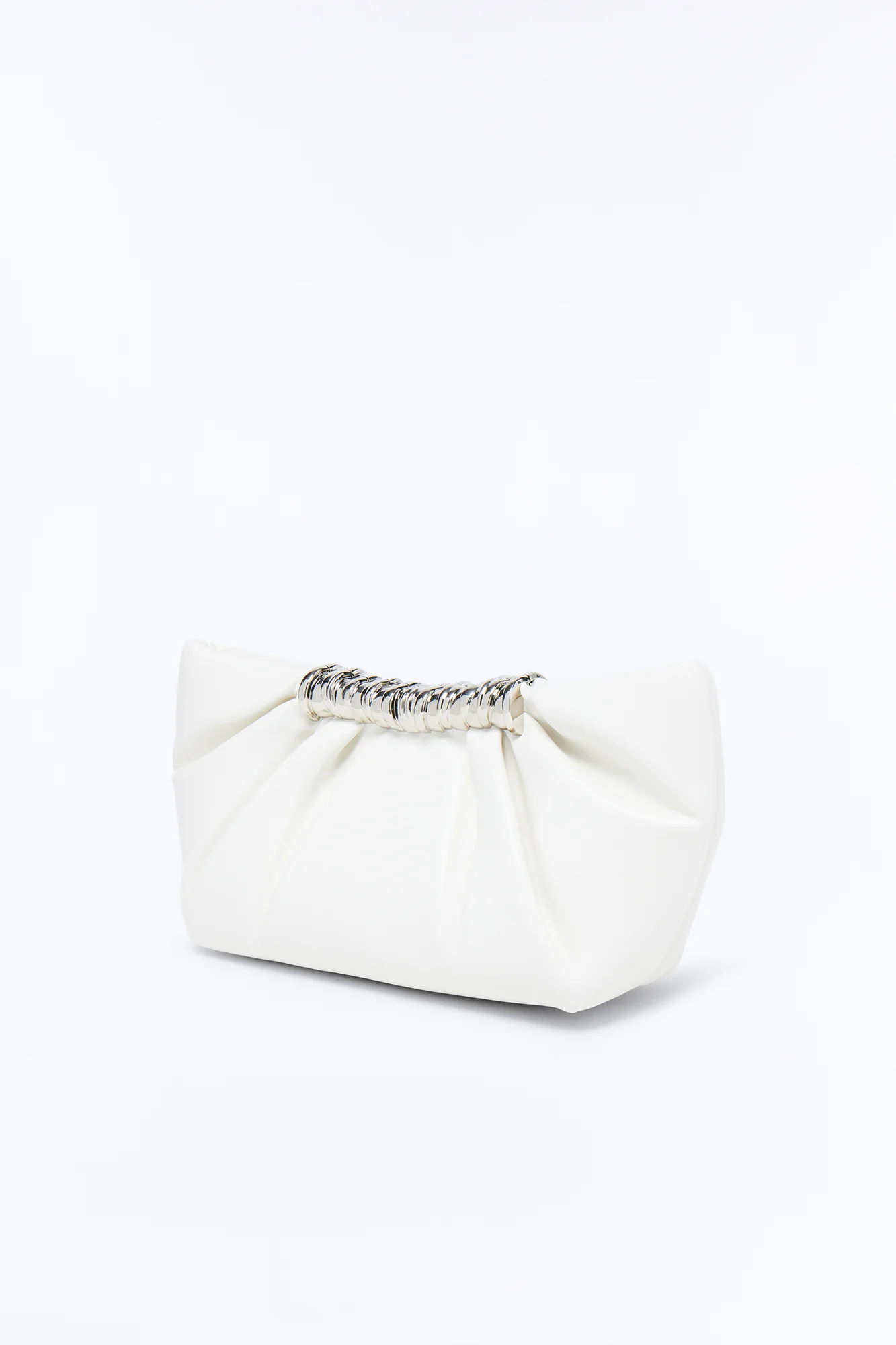 Cece Faux Leather Hardware Clutch - Cream - Image 2