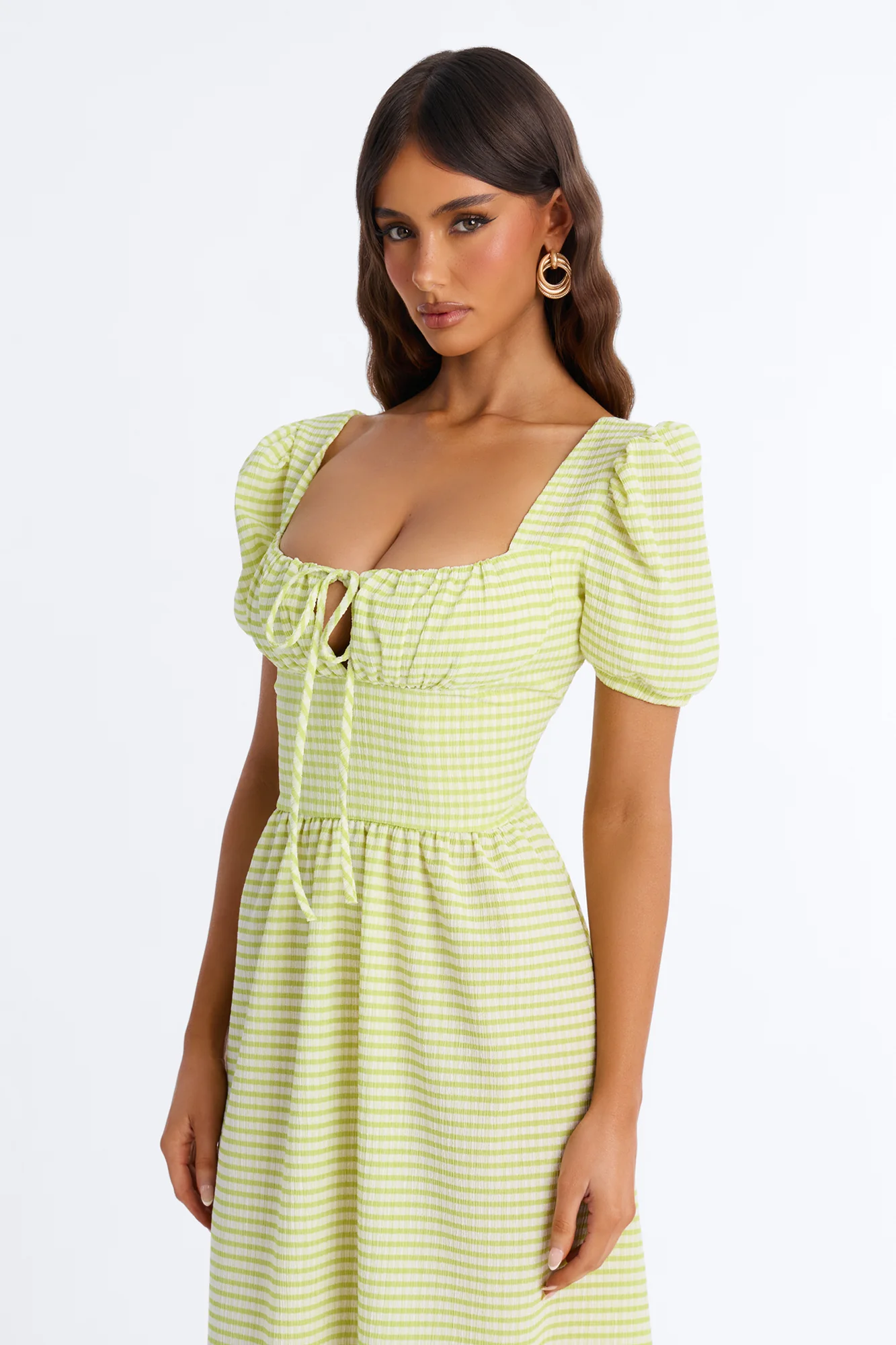 Cecelia Striped Midi Dress - Green/combo - Image 2