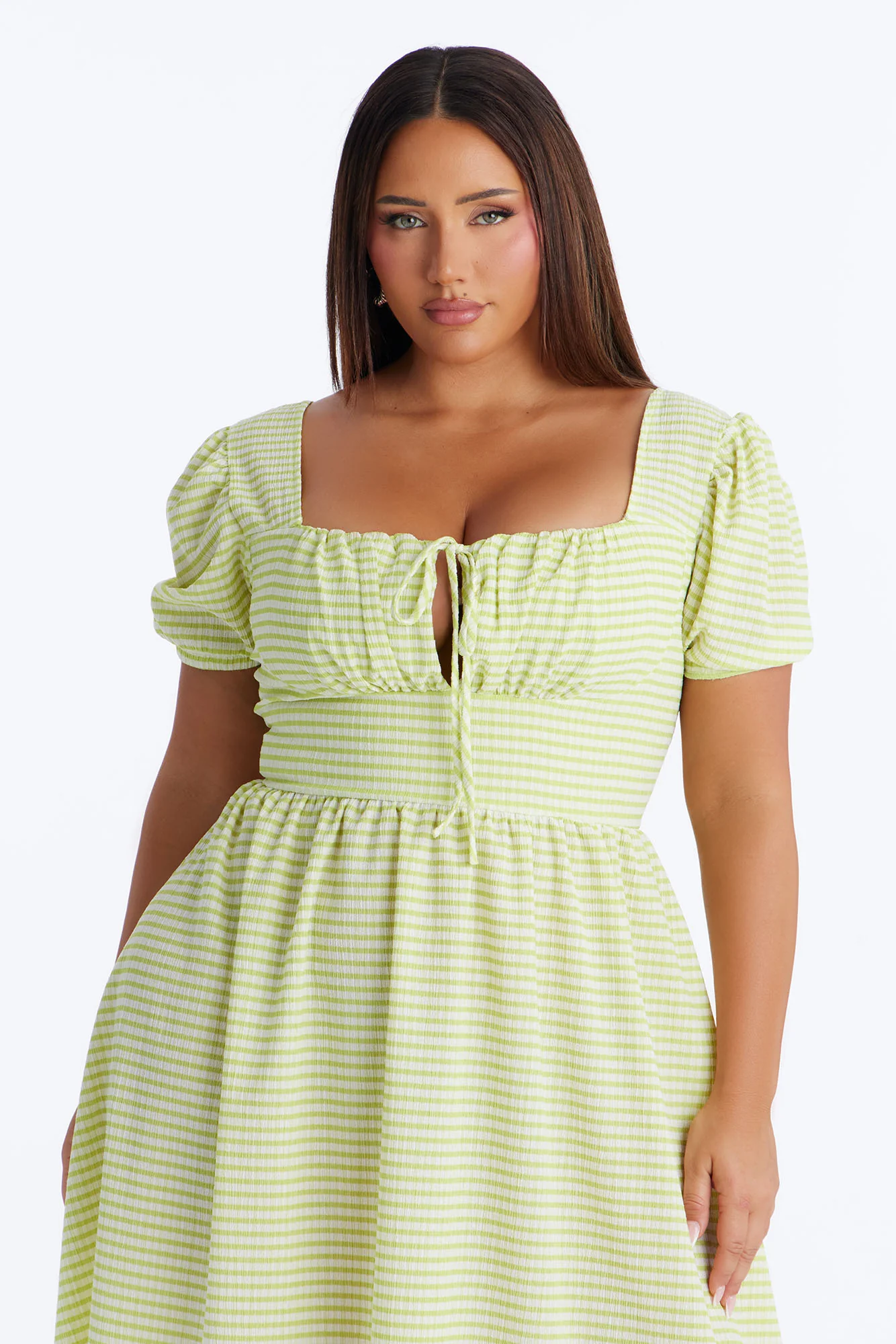 Cecelia Striped Midi Dress - Green/combo - Image 6