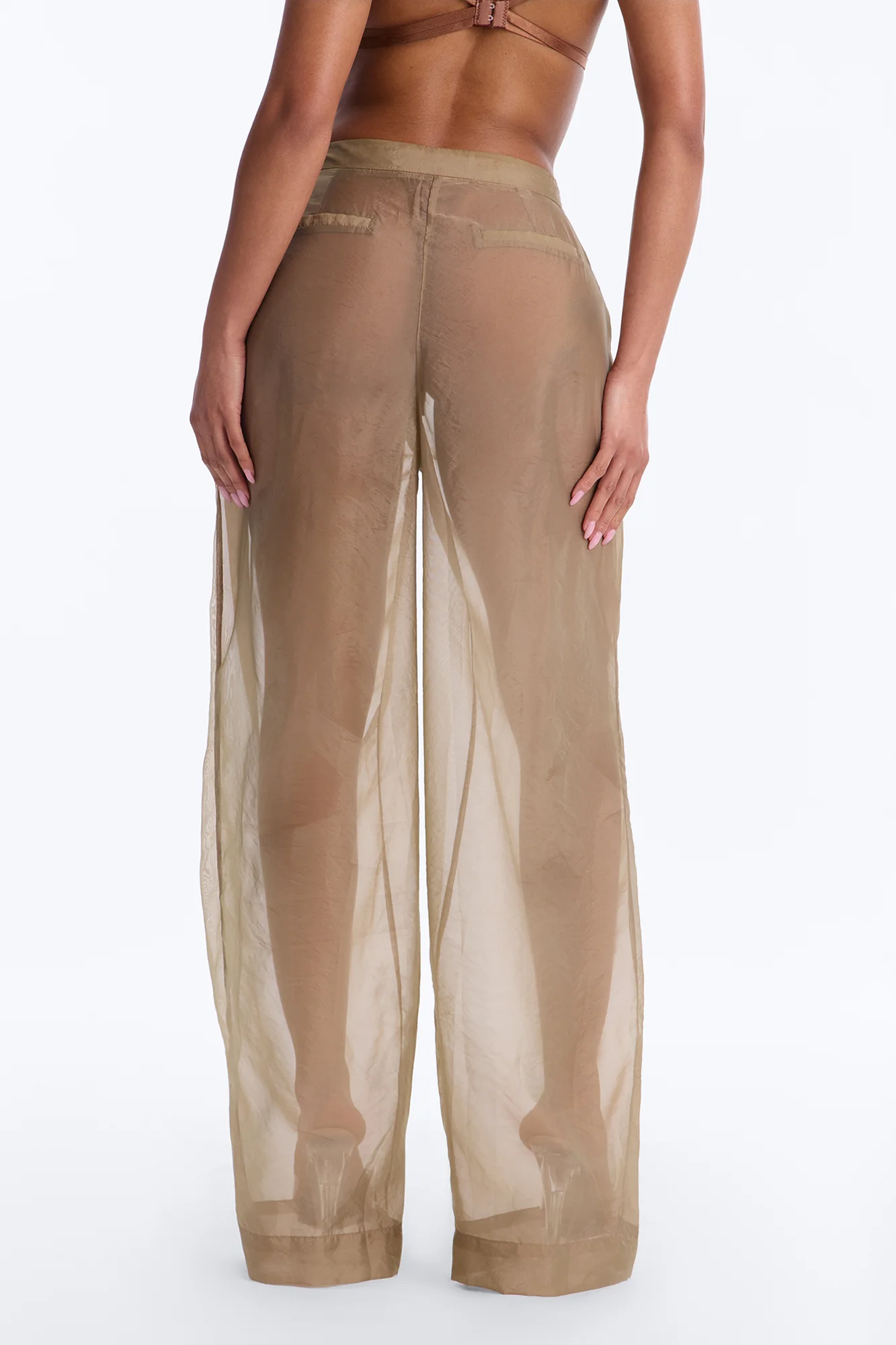 Celine Organza Trouser - Olive - Image 4