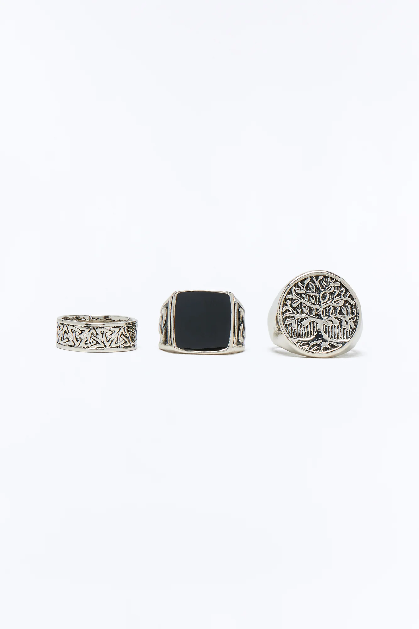 Celtic Night Multi Size Ring Set - Silver - Image 3