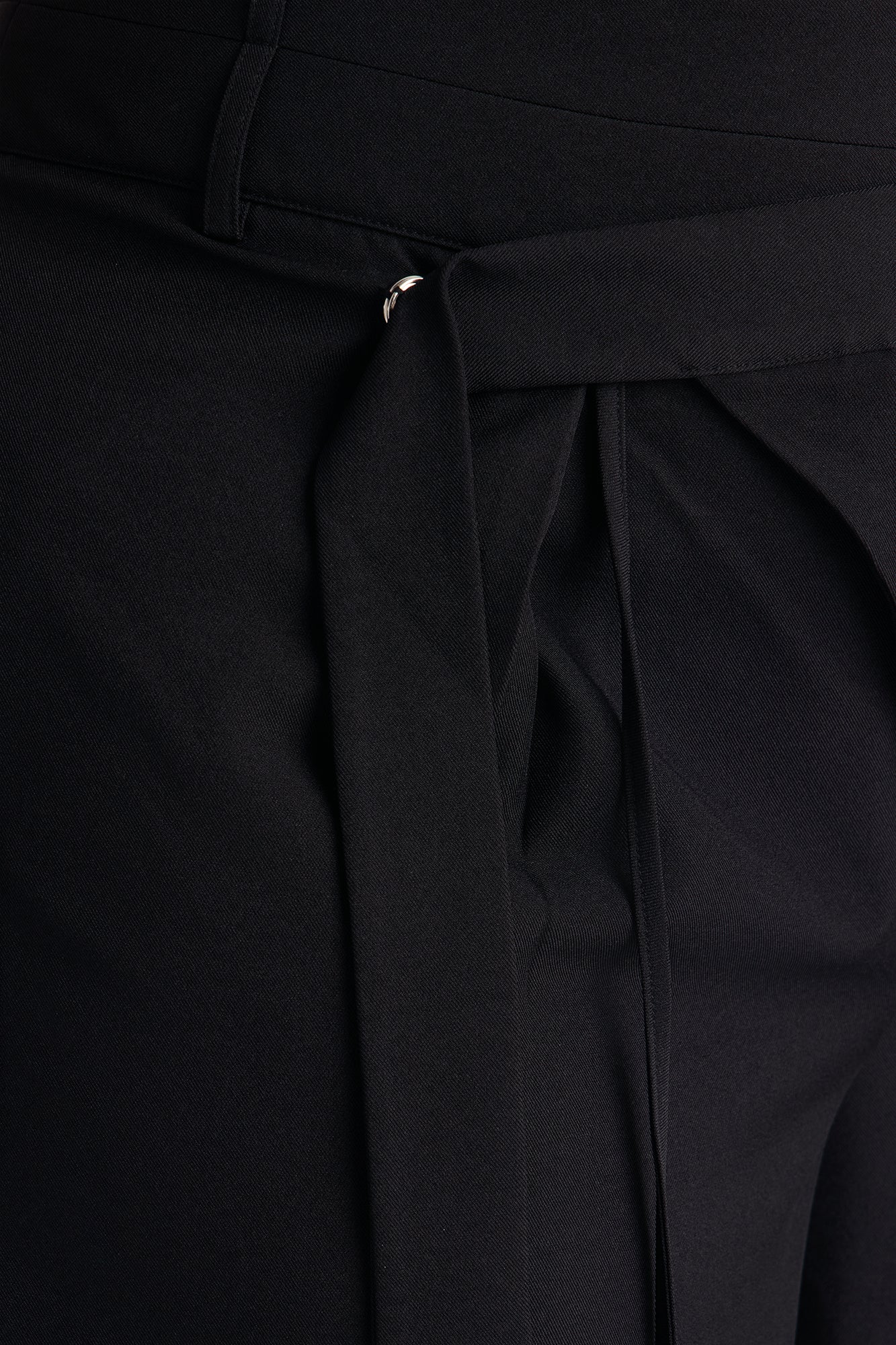 Center of Attention Asymmetrical Waist Wide Leg Trousers - Black - Image 7