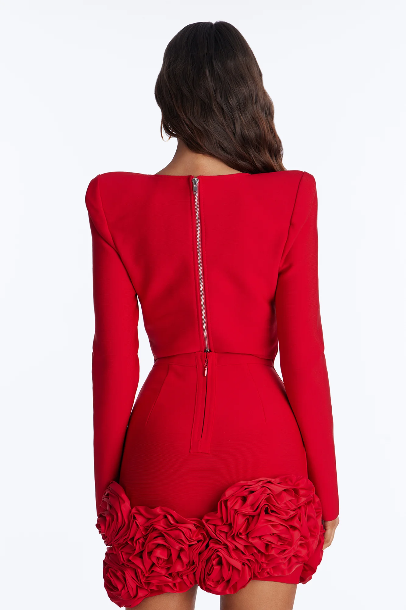 Chantelle Long Sleeve Bandage Mini Dress - Red - Image 4