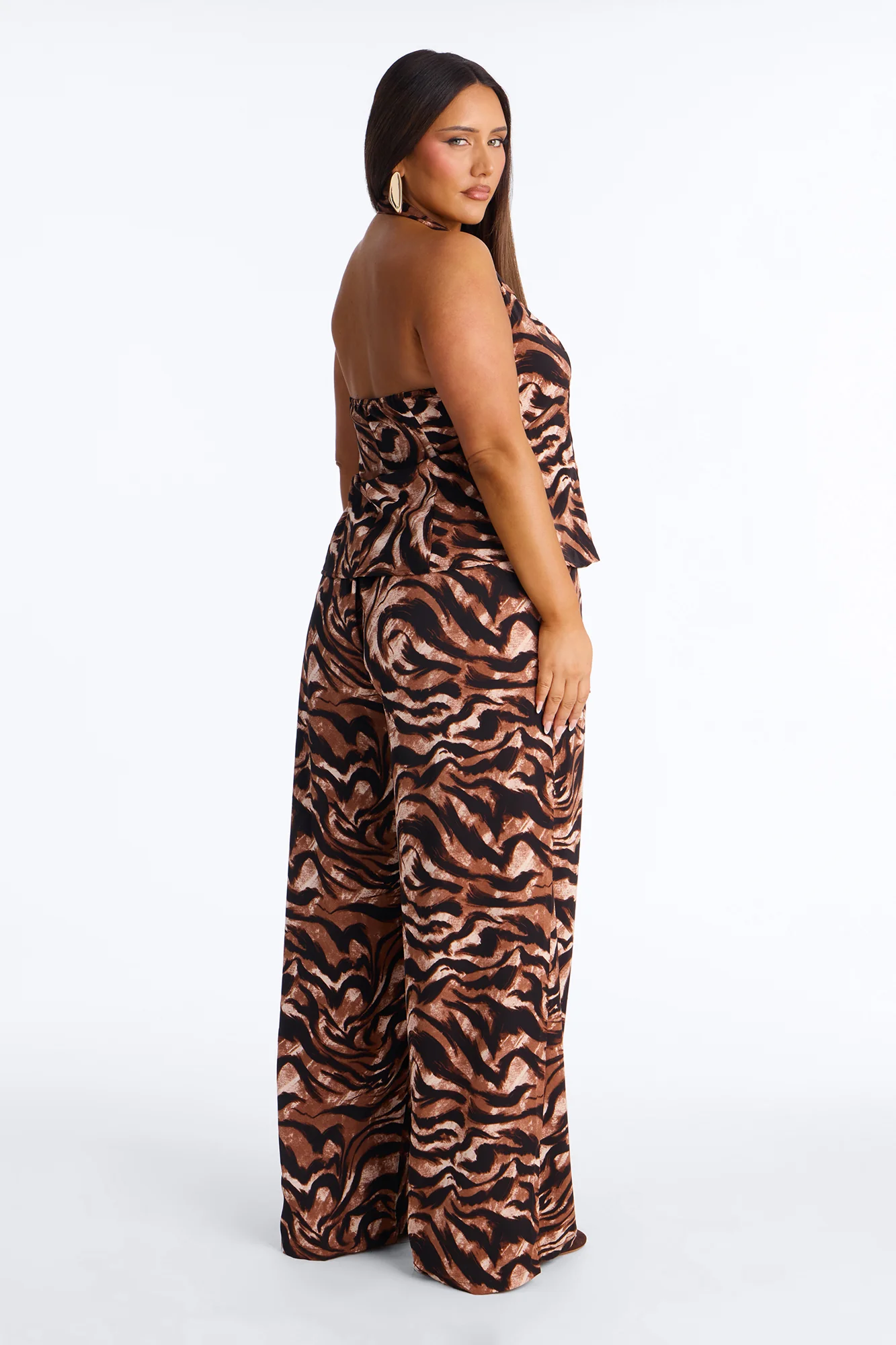 Charley Animal Print Halter Pant Set - Brown/combo - Image 7