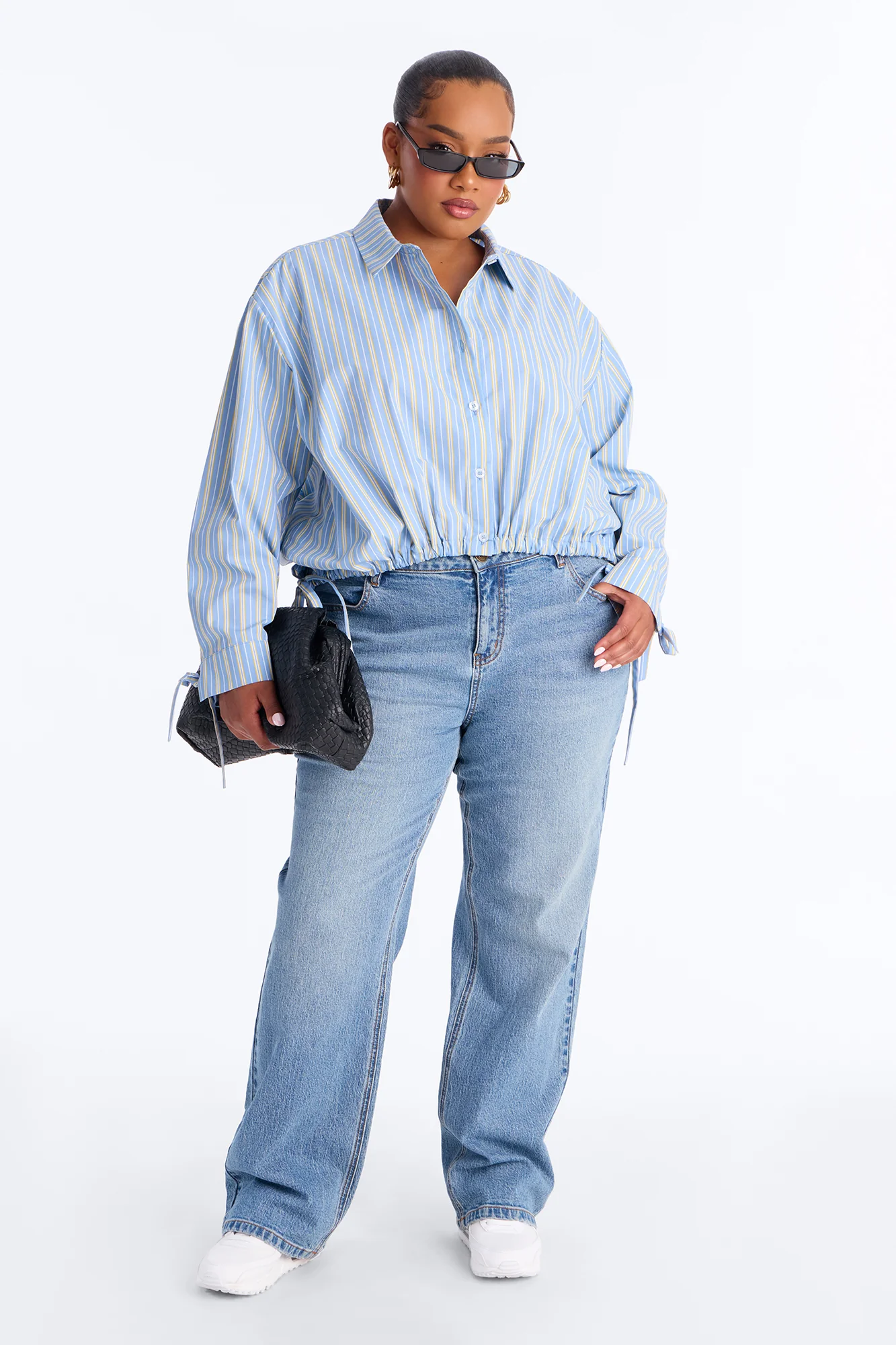 Charley Drawstring Pinstripe Shirt - Blue/combo - Image 5