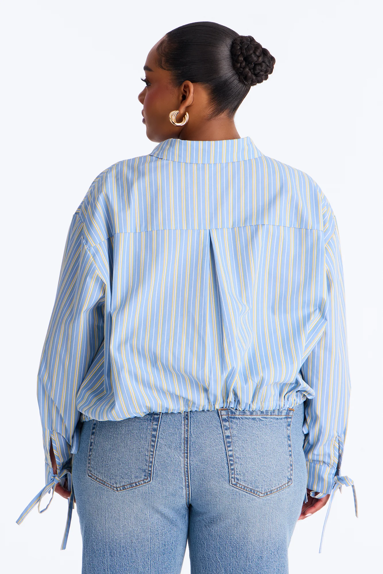 Charley Drawstring Pinstripe Shirt - Blue/combo - Image 8