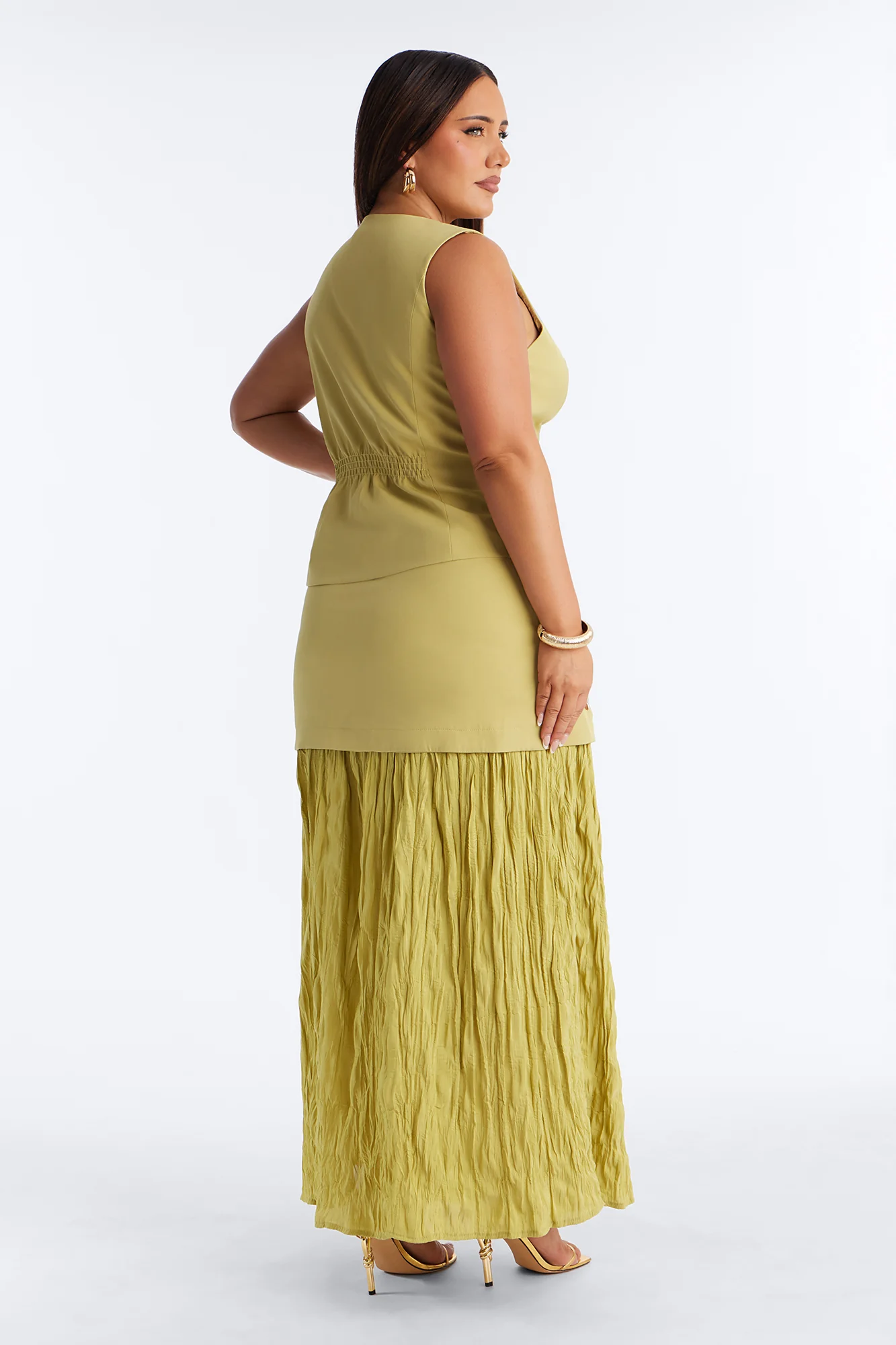 Charming Hour Vest Skirt Set - Chartreuse - Image 7