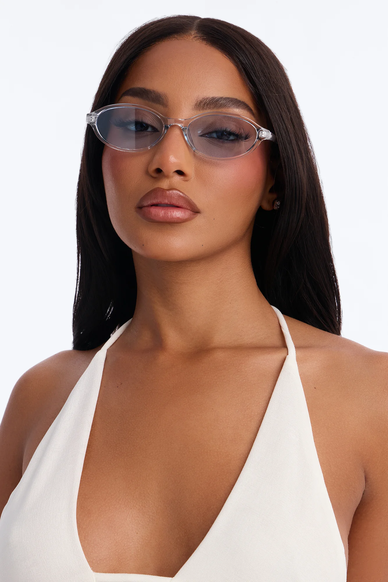 Cheeky Smile Round Sunglasses - Clear/Blue - Image 2