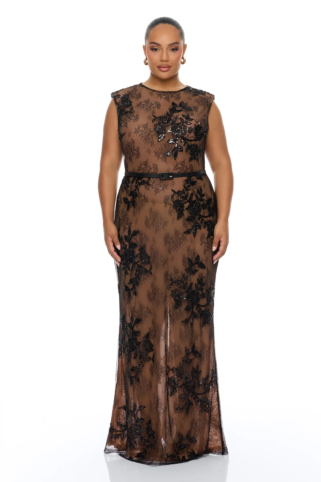 Chelsea Embellished Lace Maxi Dress - Black - Image 5
