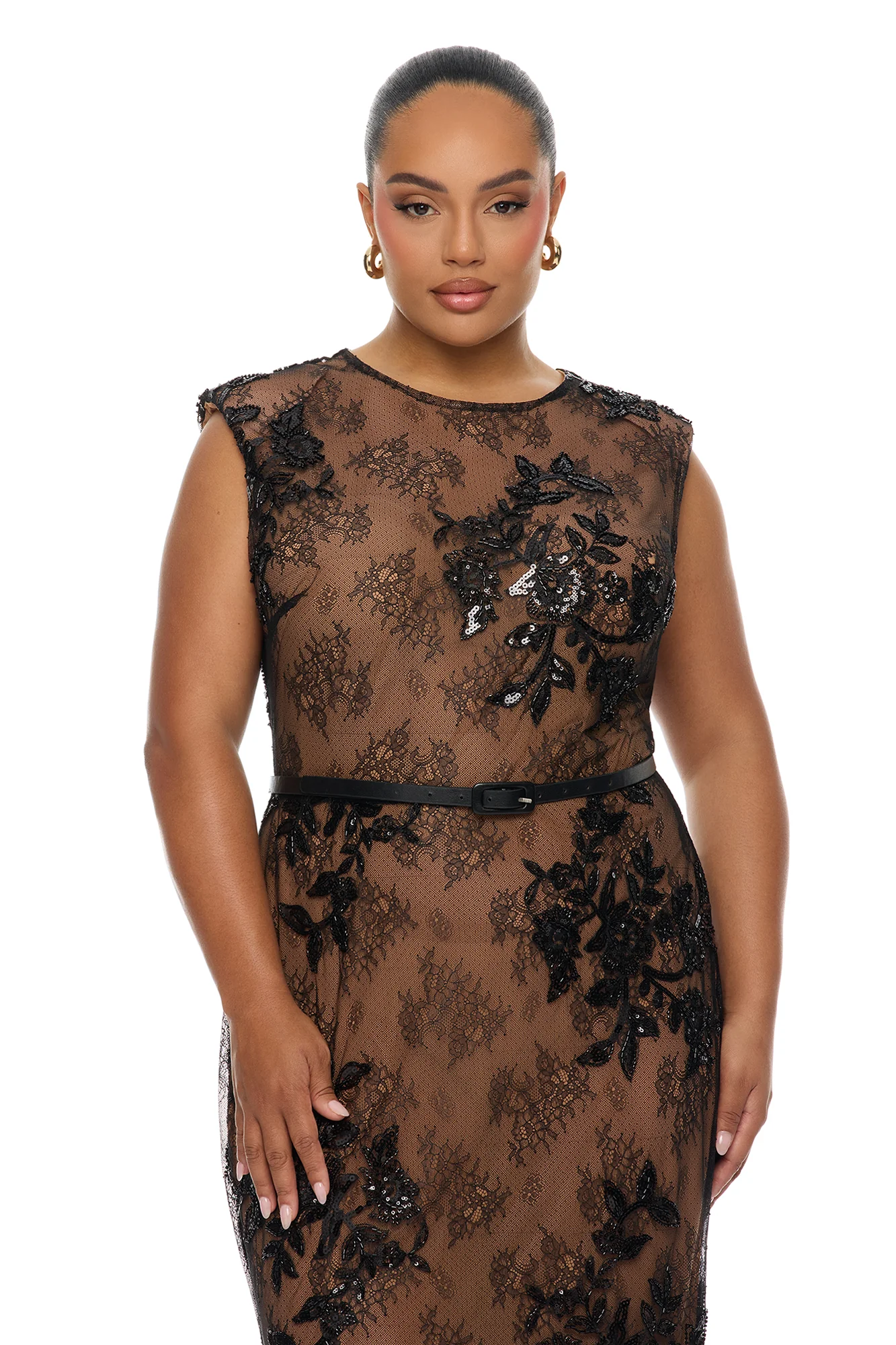 Chelsea Embellished Lace Maxi Dress - Black - Image 6