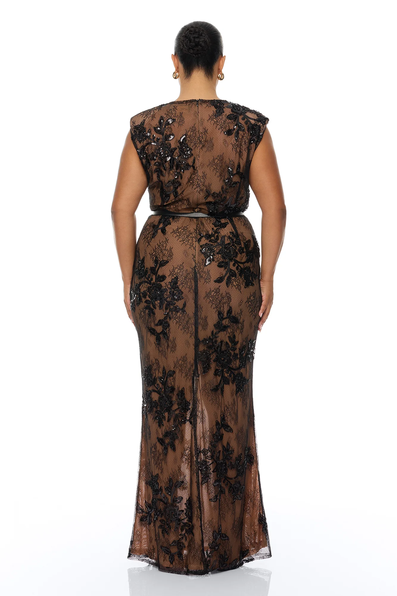 Chelsea Embellished Lace Maxi Dress - Black - Image 8