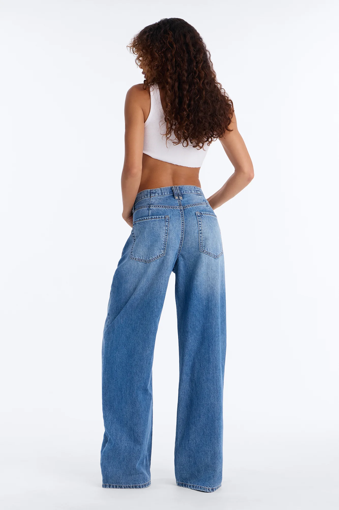 Chelsea Hemp Blend Wide Leg Jeans - Dark Wash - Image 5