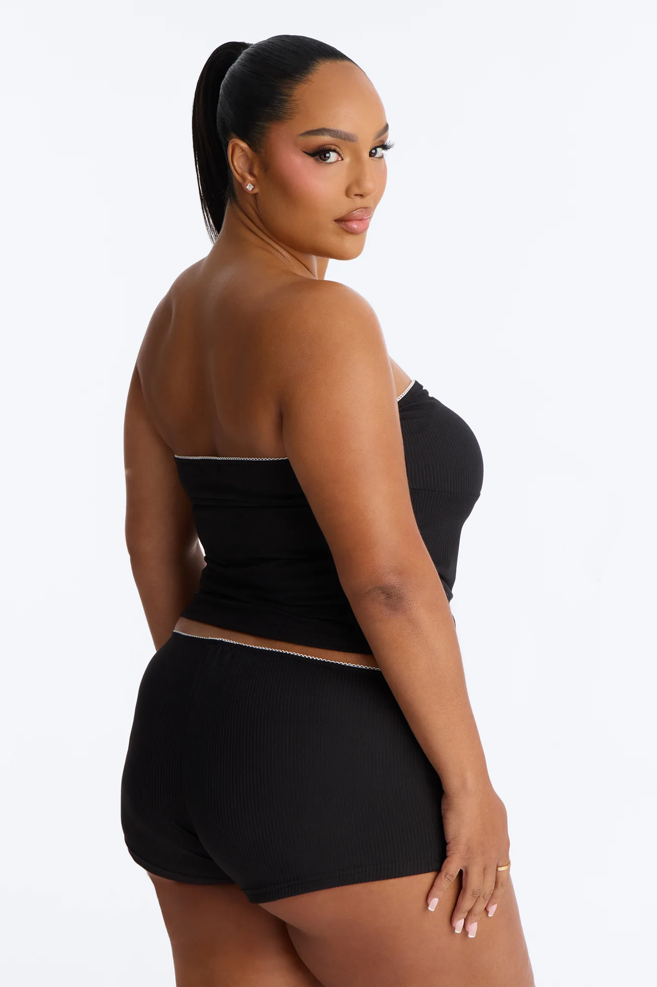 Cherishing Your Heart 2pc PJ Boyshort Set - Black - Image 6