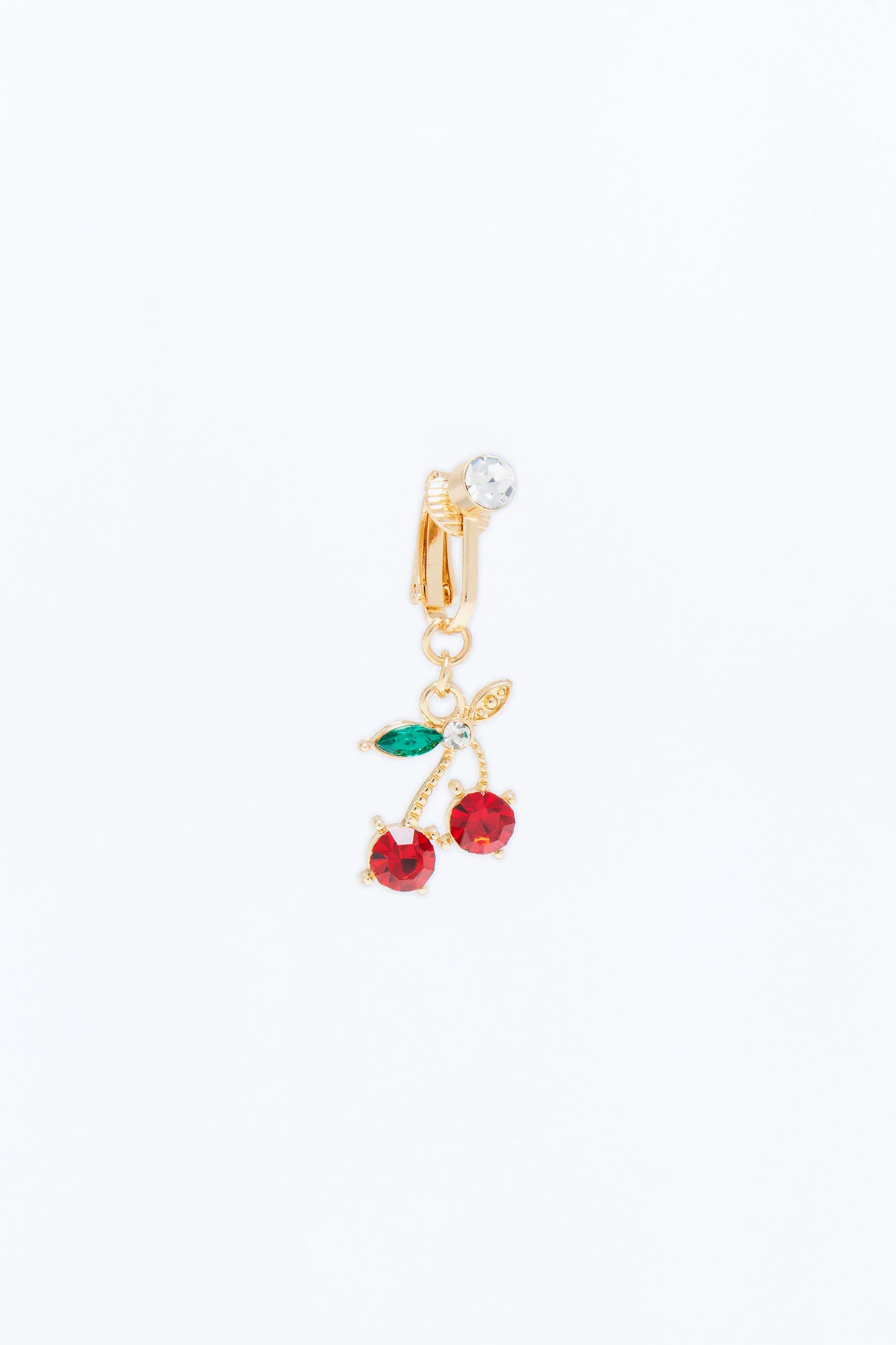 Cherry Clip On Belly Ring - Gold/Red - Image 3