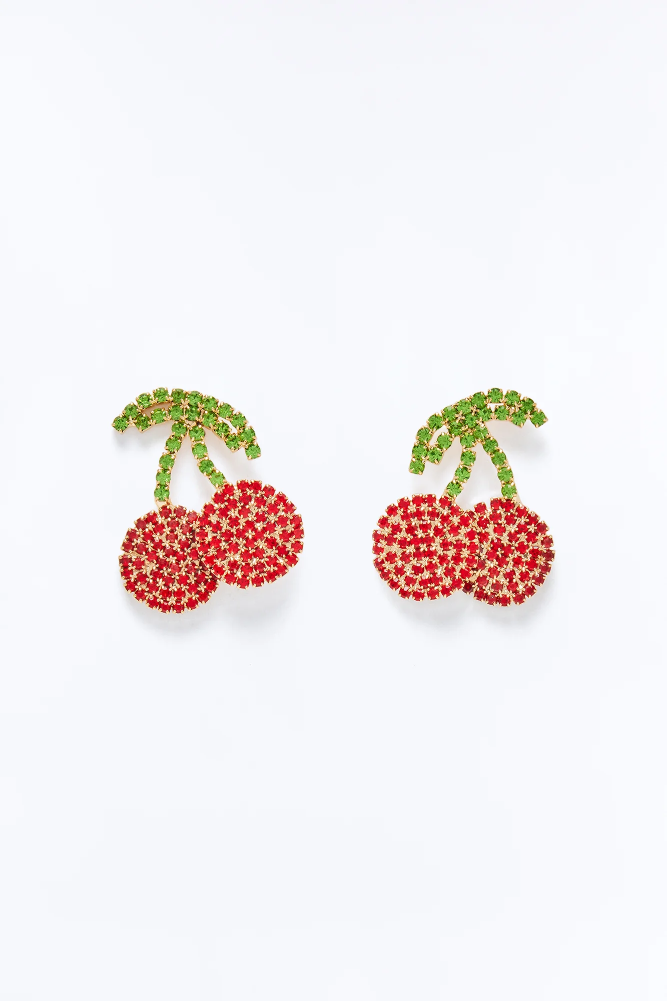 Cherry Darling Rhinestone Earrings - Red/combo - Image 3