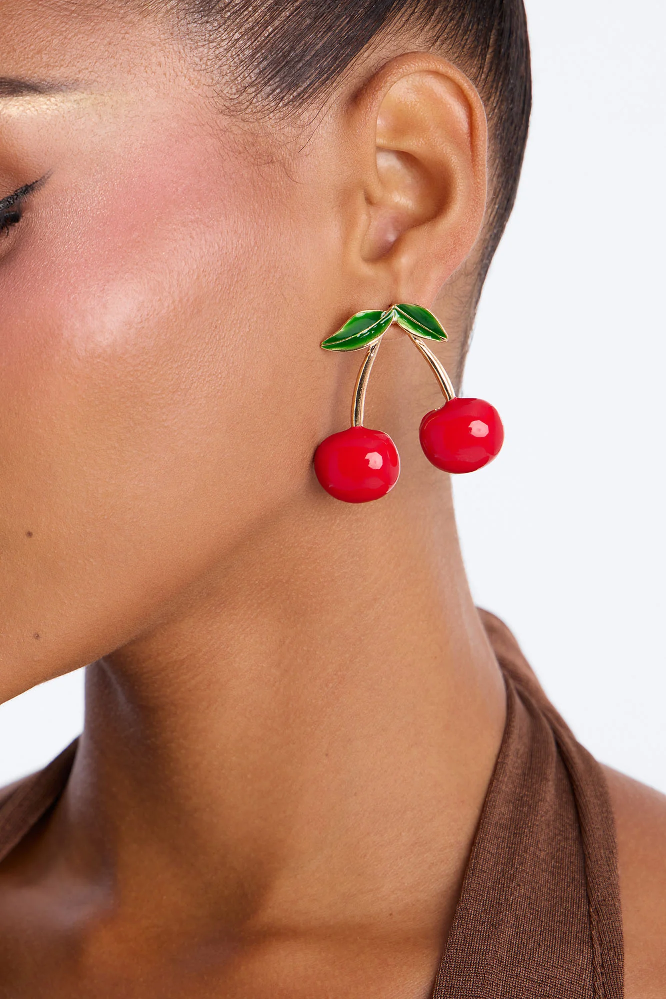 Cherry On Top Drop Earrings - Red