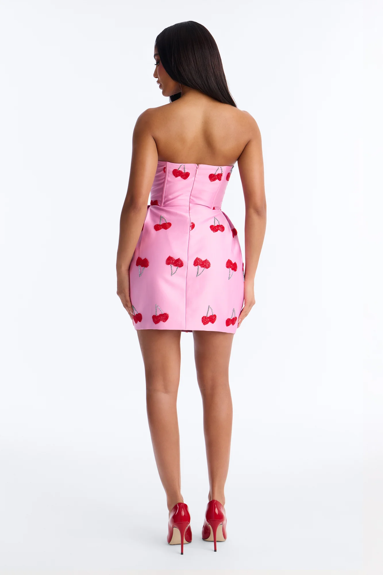 Cherry On Top Satin Mini Dress - Pink/combo - Image 4